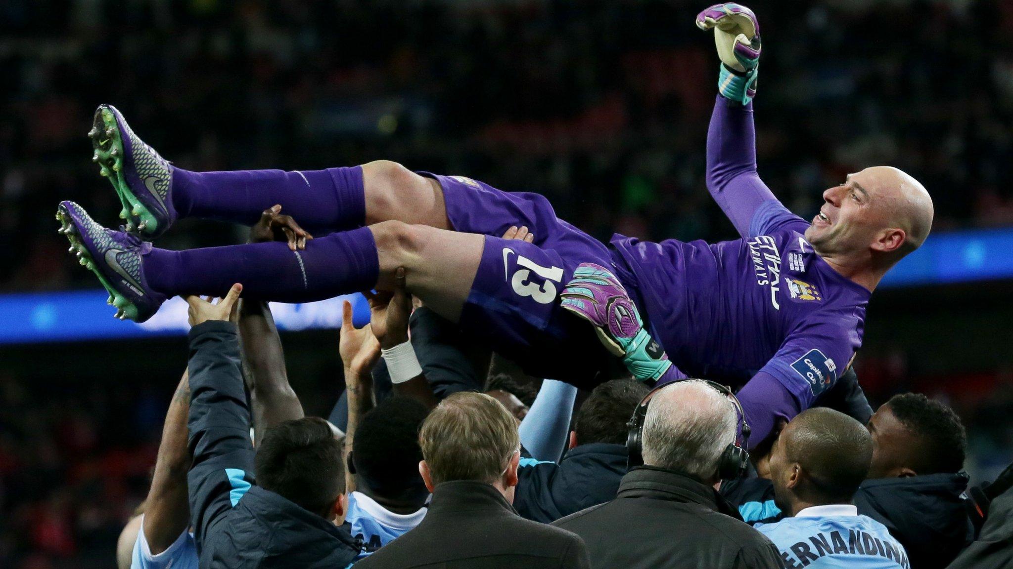 Willy Caballero celebrates