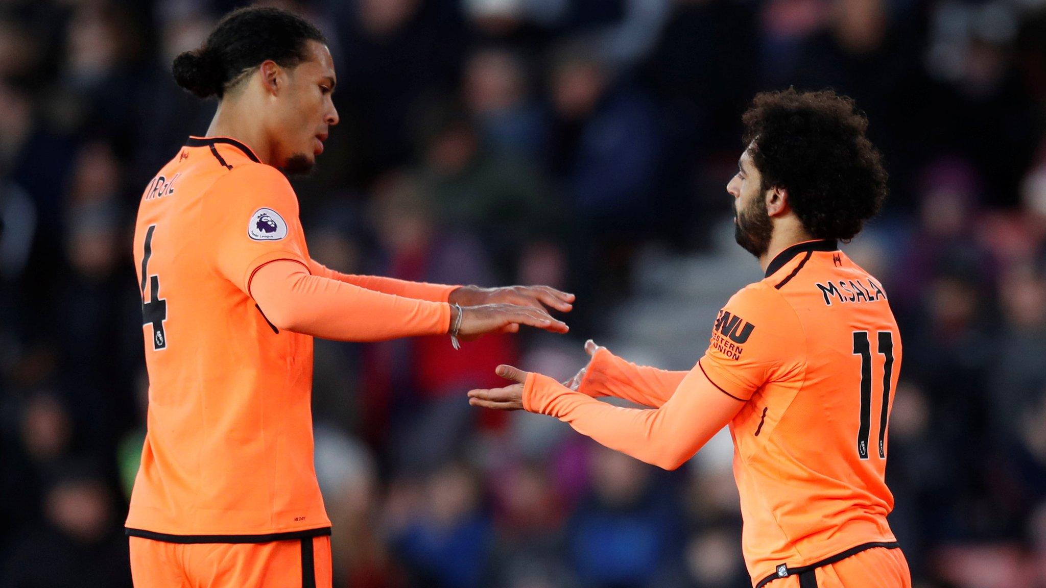 Mohamed Salah and Virgil van Dijk