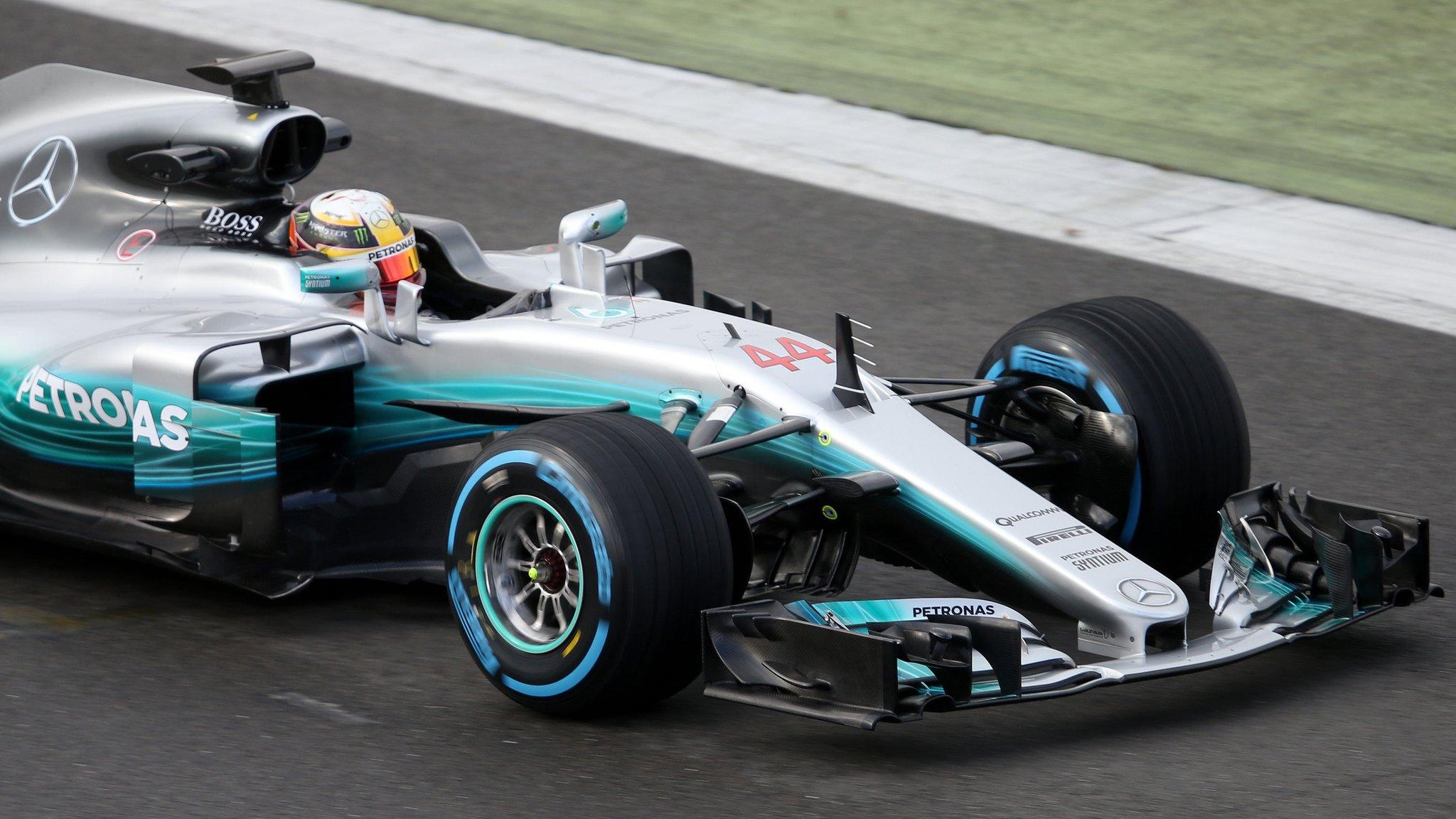 Lewis Hamilton in a Mercedes