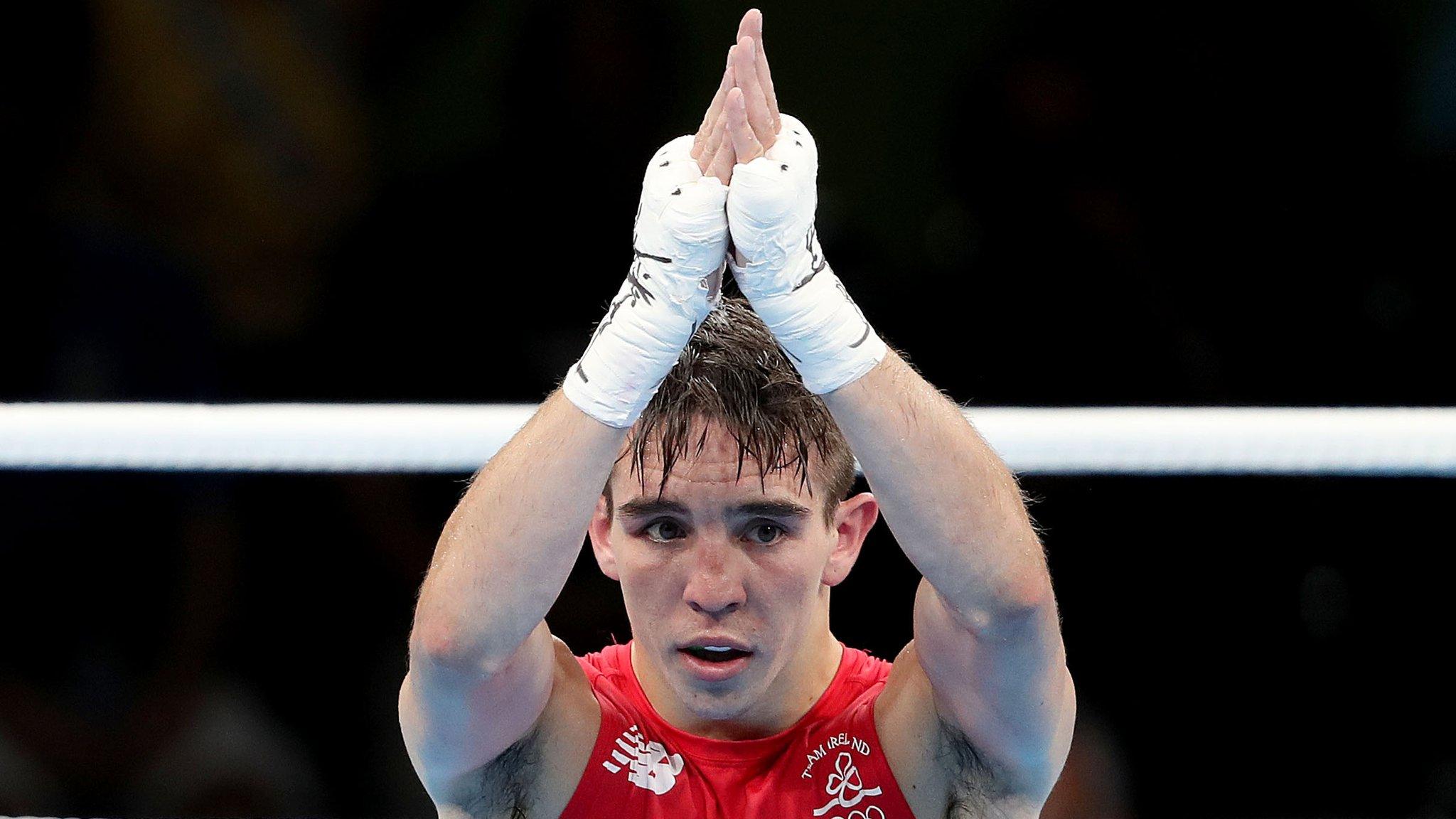 Michael Conlan acknowledges his supporters after his victory on Sunday