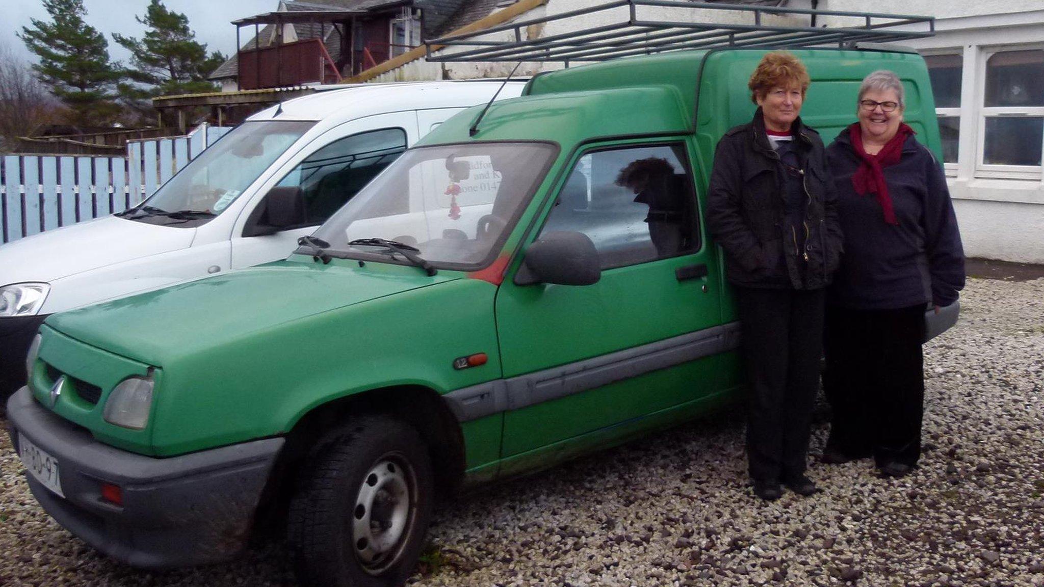 Kay Simpson and Anne MacAskill and their van