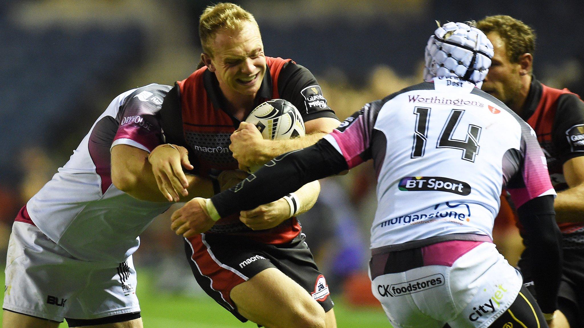 Greig Tonks playing for Edinburgh against Ospreys