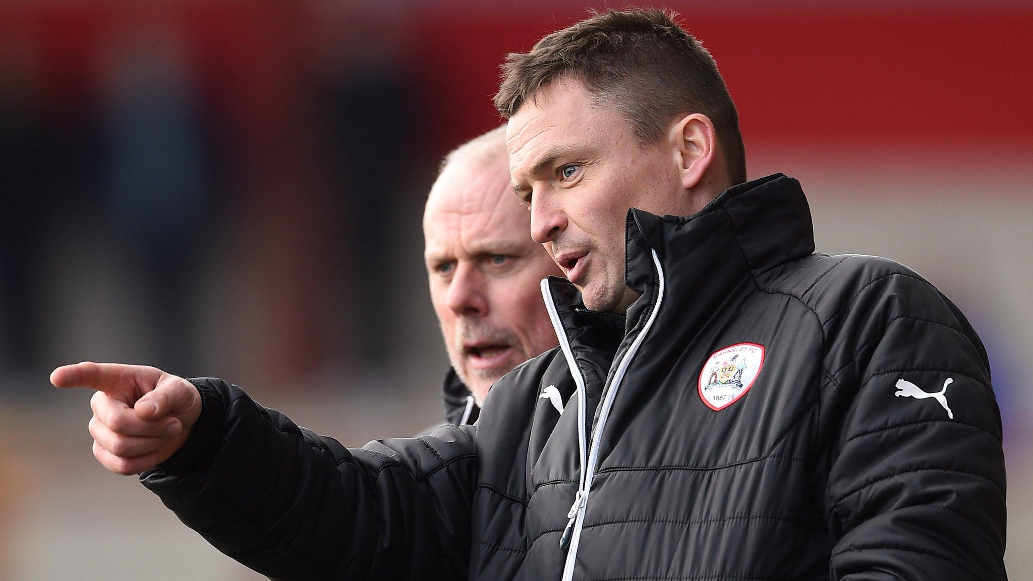 Barnsley manager Paul Heckingbottom and assistant boss Tommy Wright