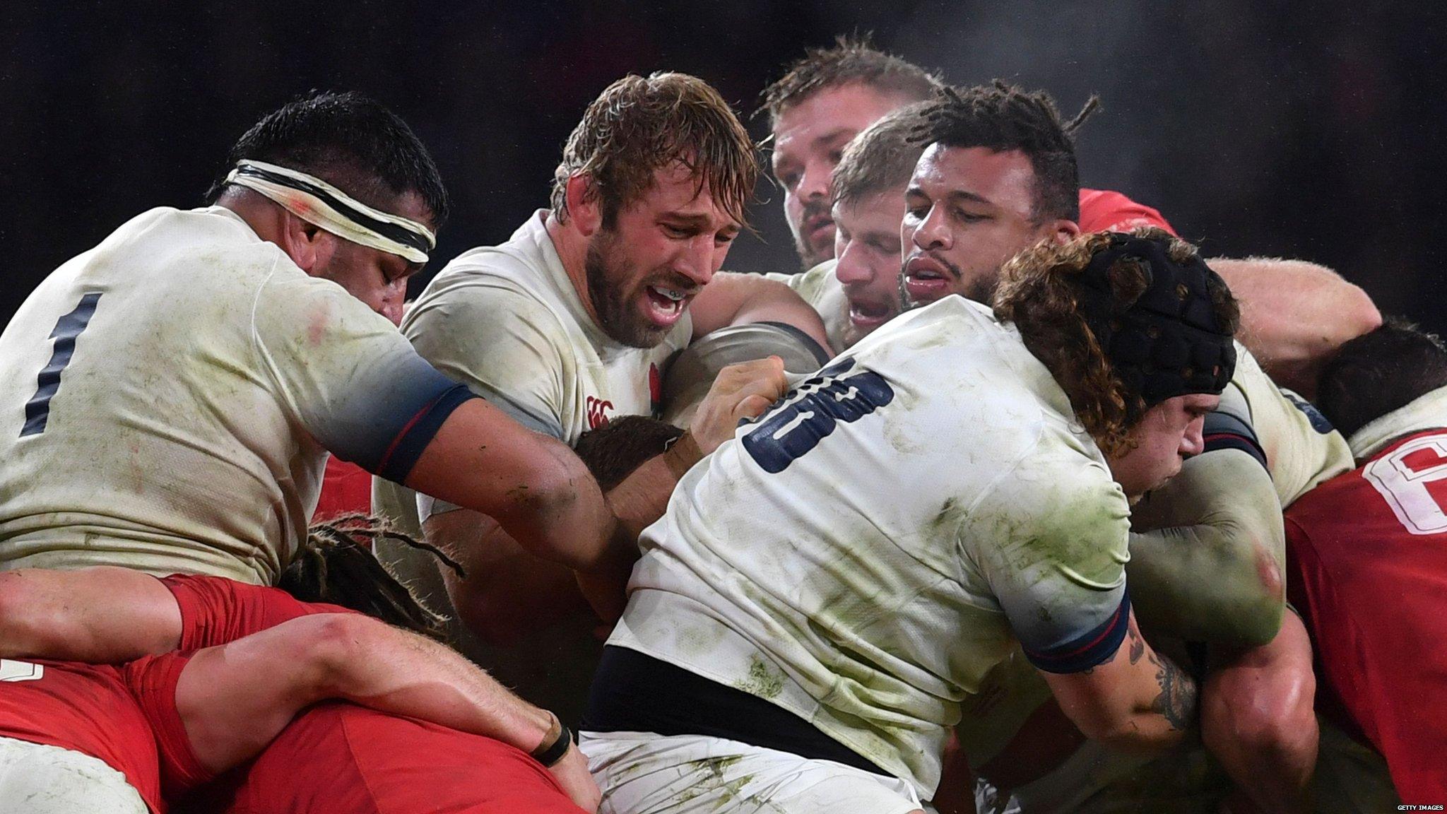 Wales and England scrum