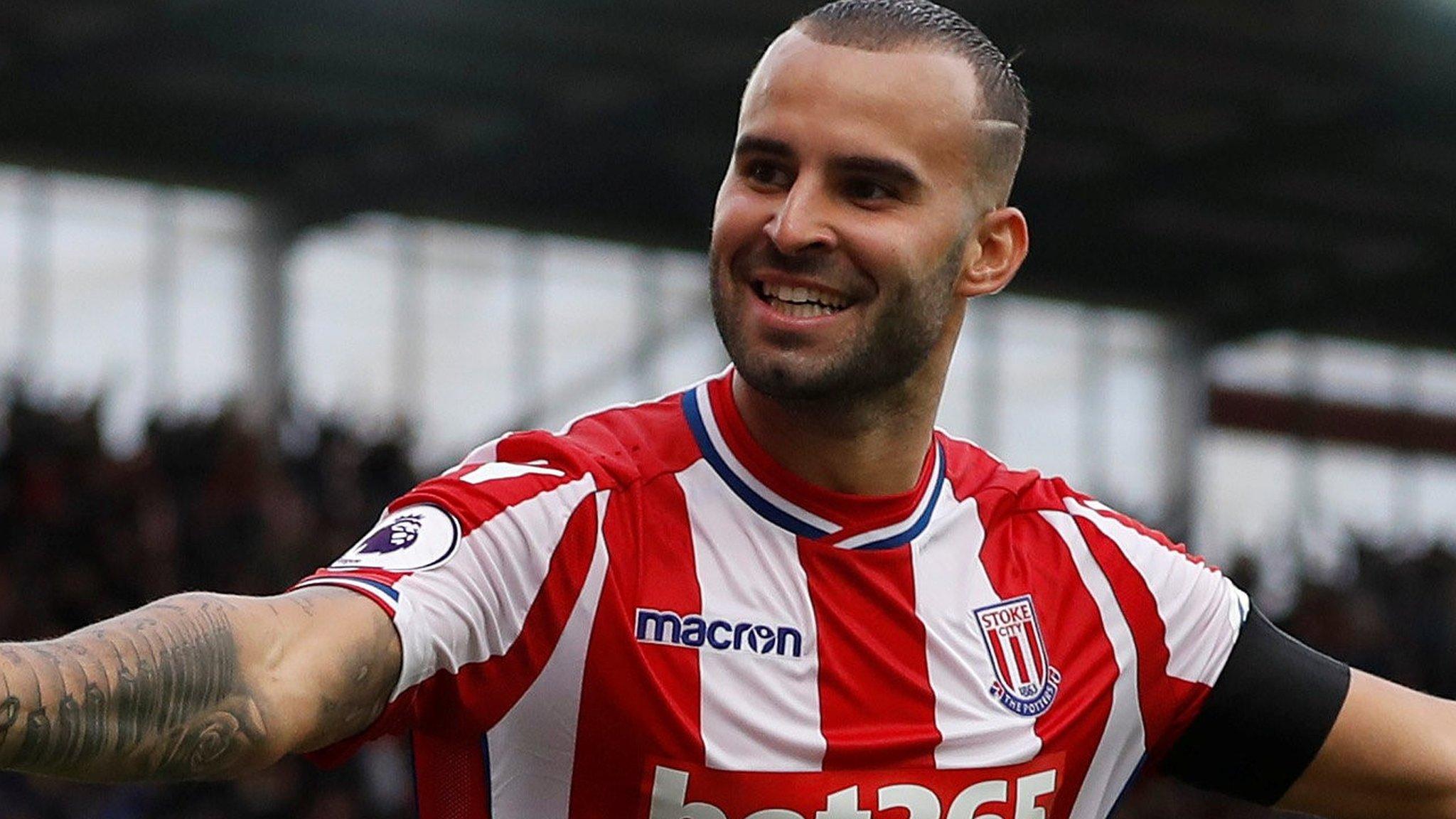 Stoke scorer Jese celebrates