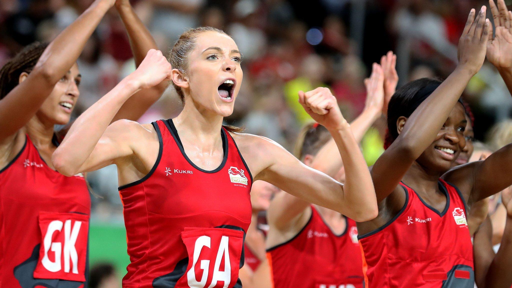 England netball team celebrate