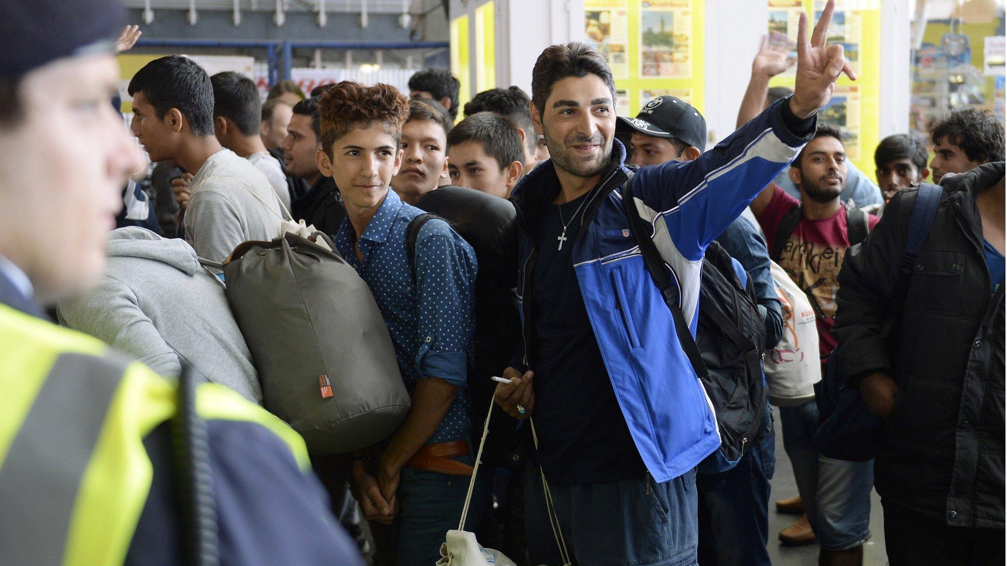 Migrants arrive in Munich