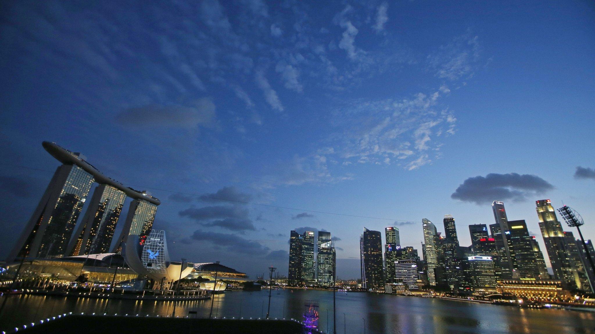 Singapore skyline at night