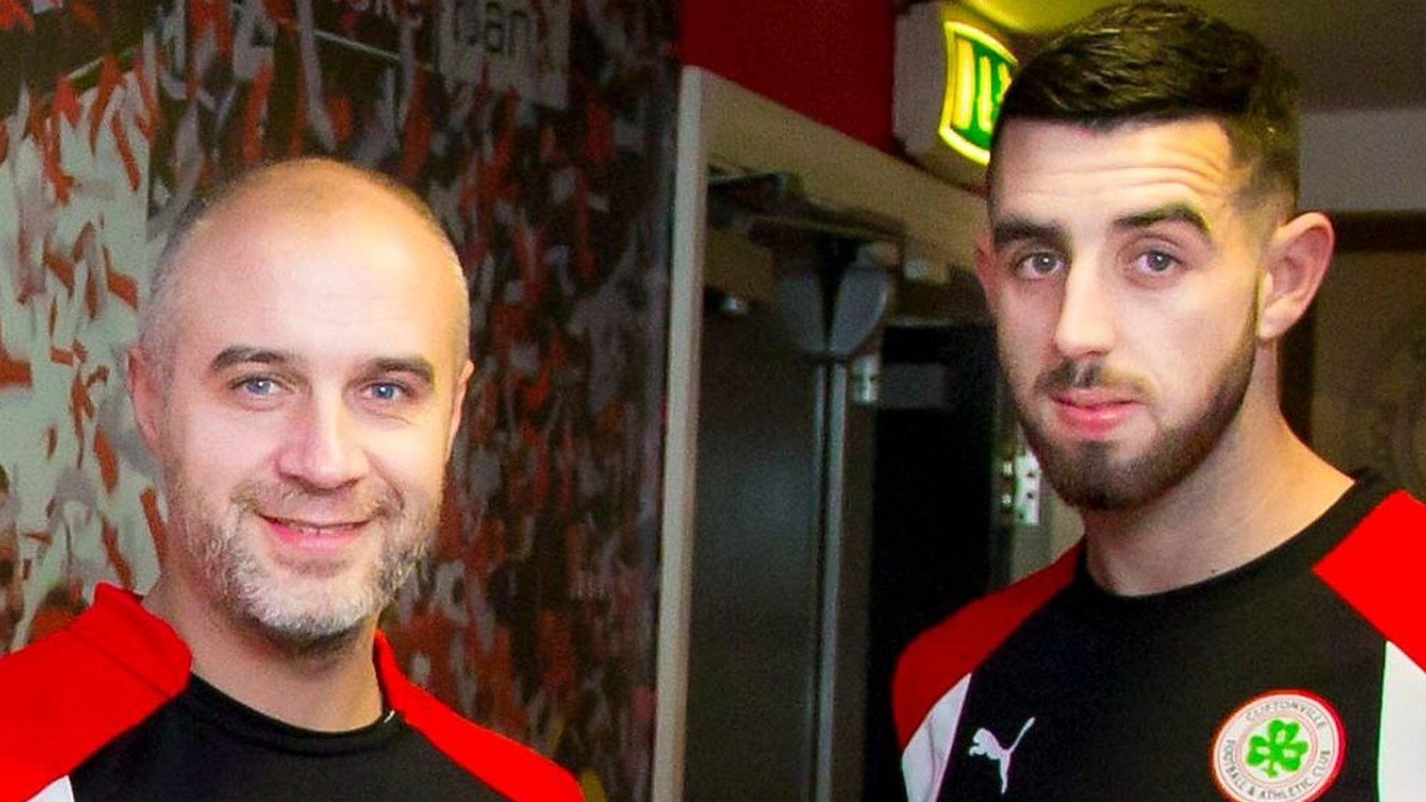 Cliftonville manager Gerard Lyttle and Joe Gormley