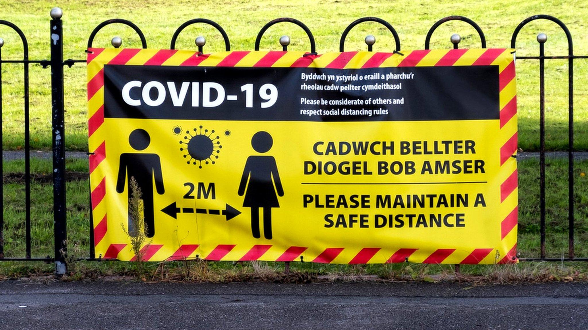 Covid restrictions sign