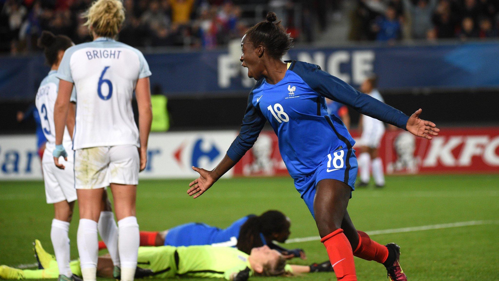 Viviane Asseyi scores the winning goal for France against England