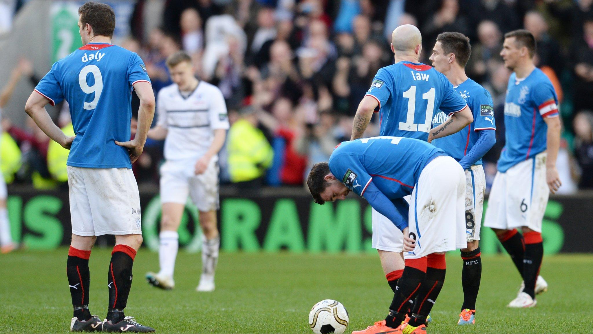 Rangers against Raith Rovers in the Ramsdens Cup final