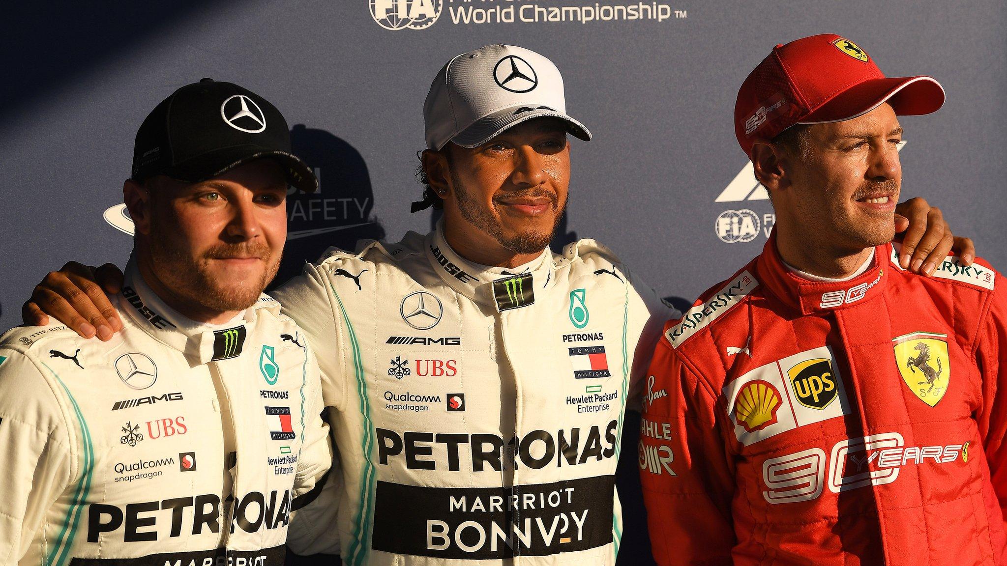 Bottas, Hamilton and Vettel