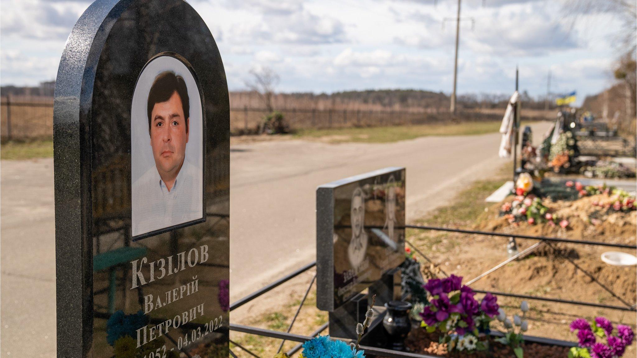 Roadside graves in Bucha