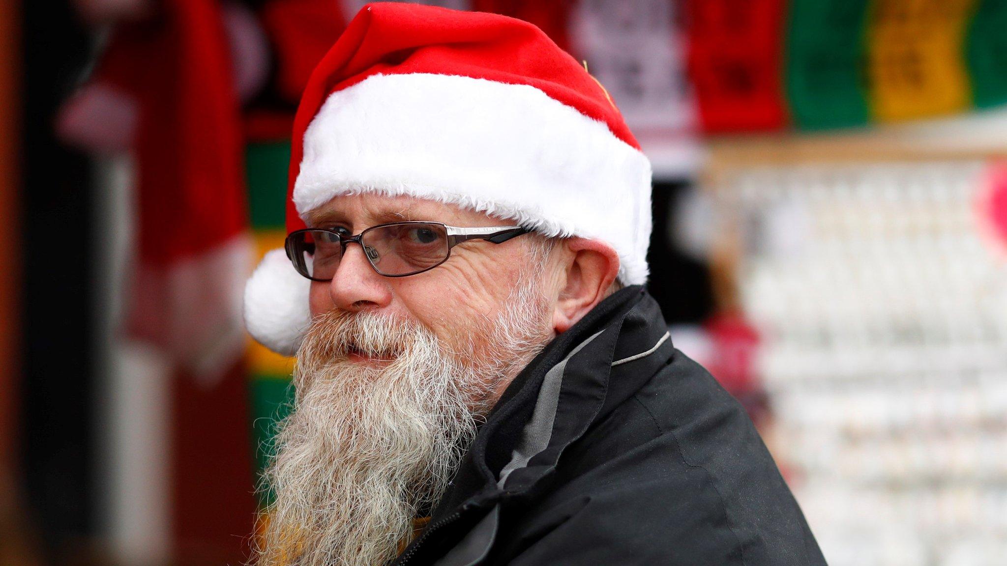 Man in Santa hat