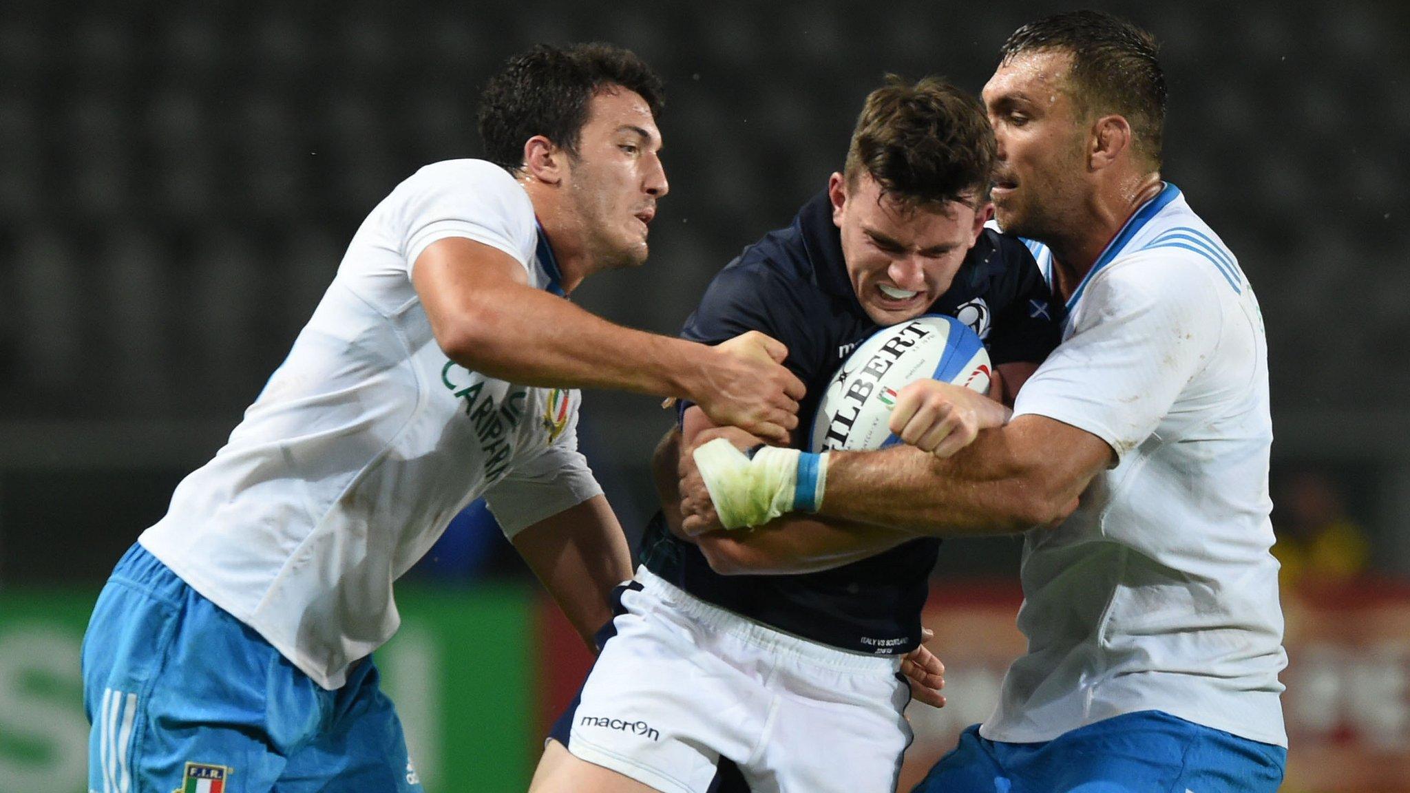 Matt Scott playing for Scotland against Italy