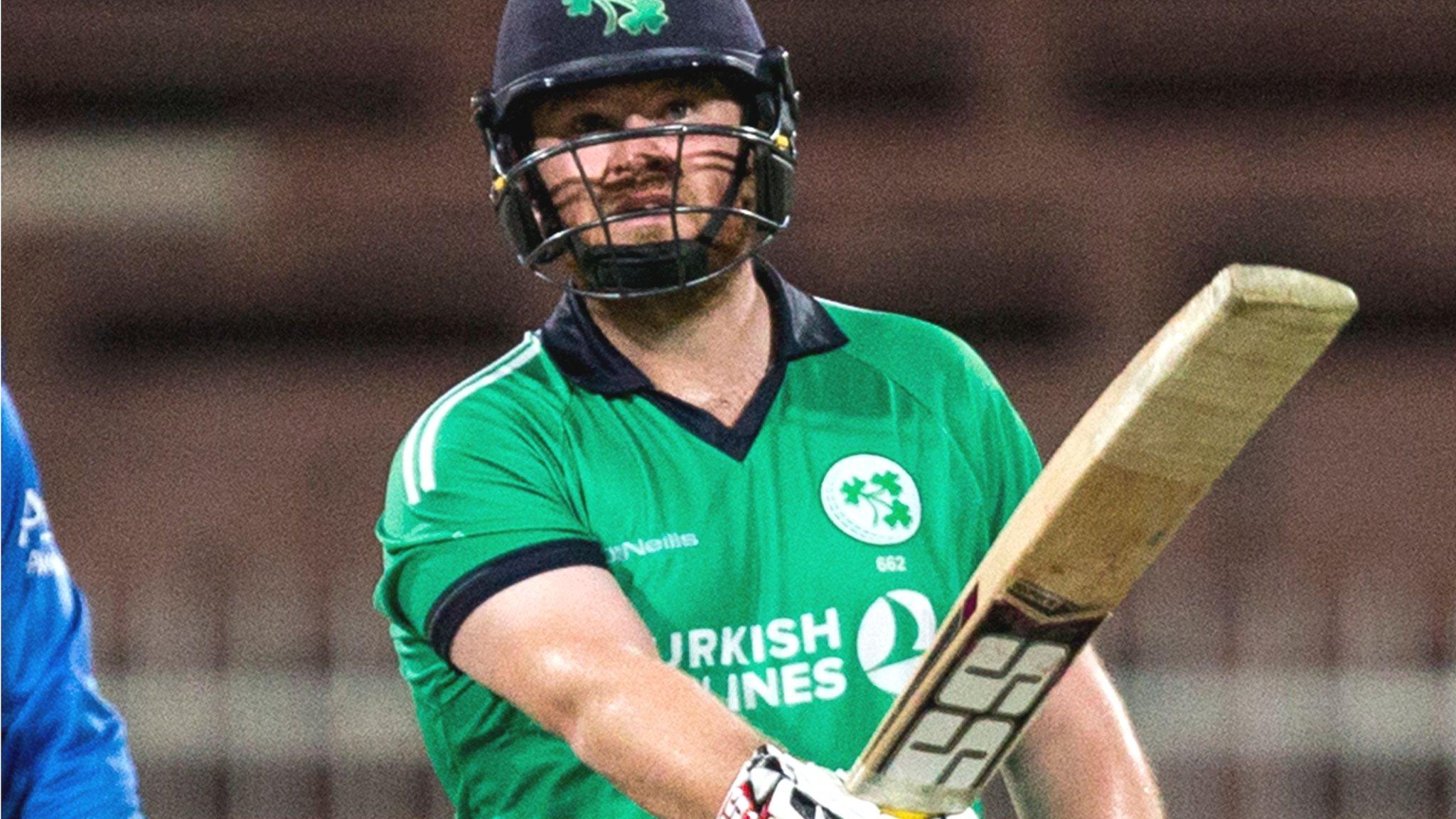 Paul Stirling celebrates his century against Afghanistan on Sunday