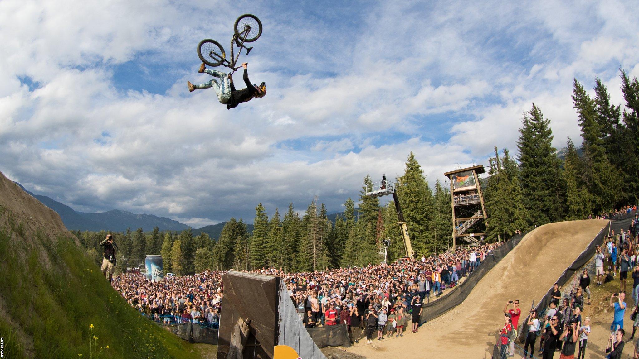 WHISTLER, CANADA - AUGUST 17: Emil Johansson of Sweden wins the Whistler Crankworx Red Bull Joyride event at the Whistler Mountain Bike Park on August 17, 2019, in British Columbia, Canada. (Photo by John Gibson/Getty Images)
