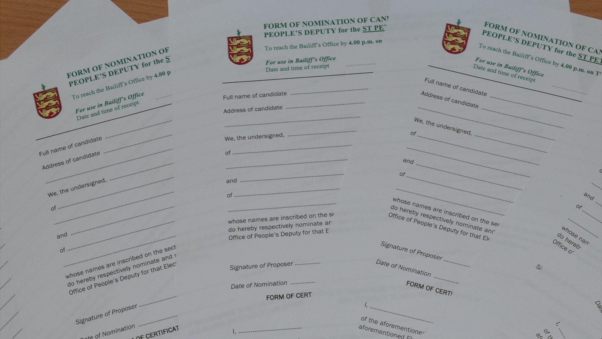 Guernsey Election 2016: Nomination forms