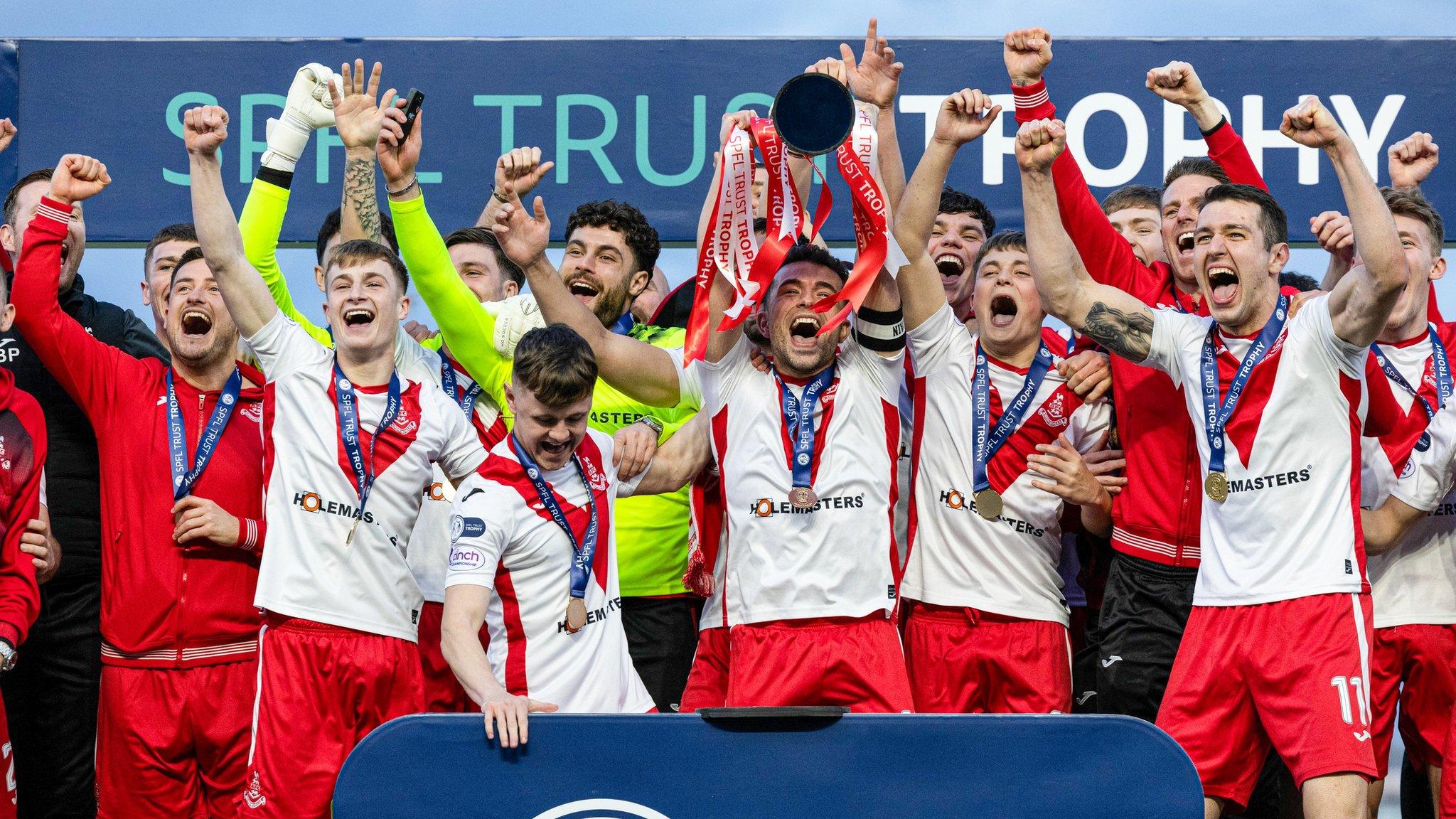 Airdrie celebrate SPFL Trophy win