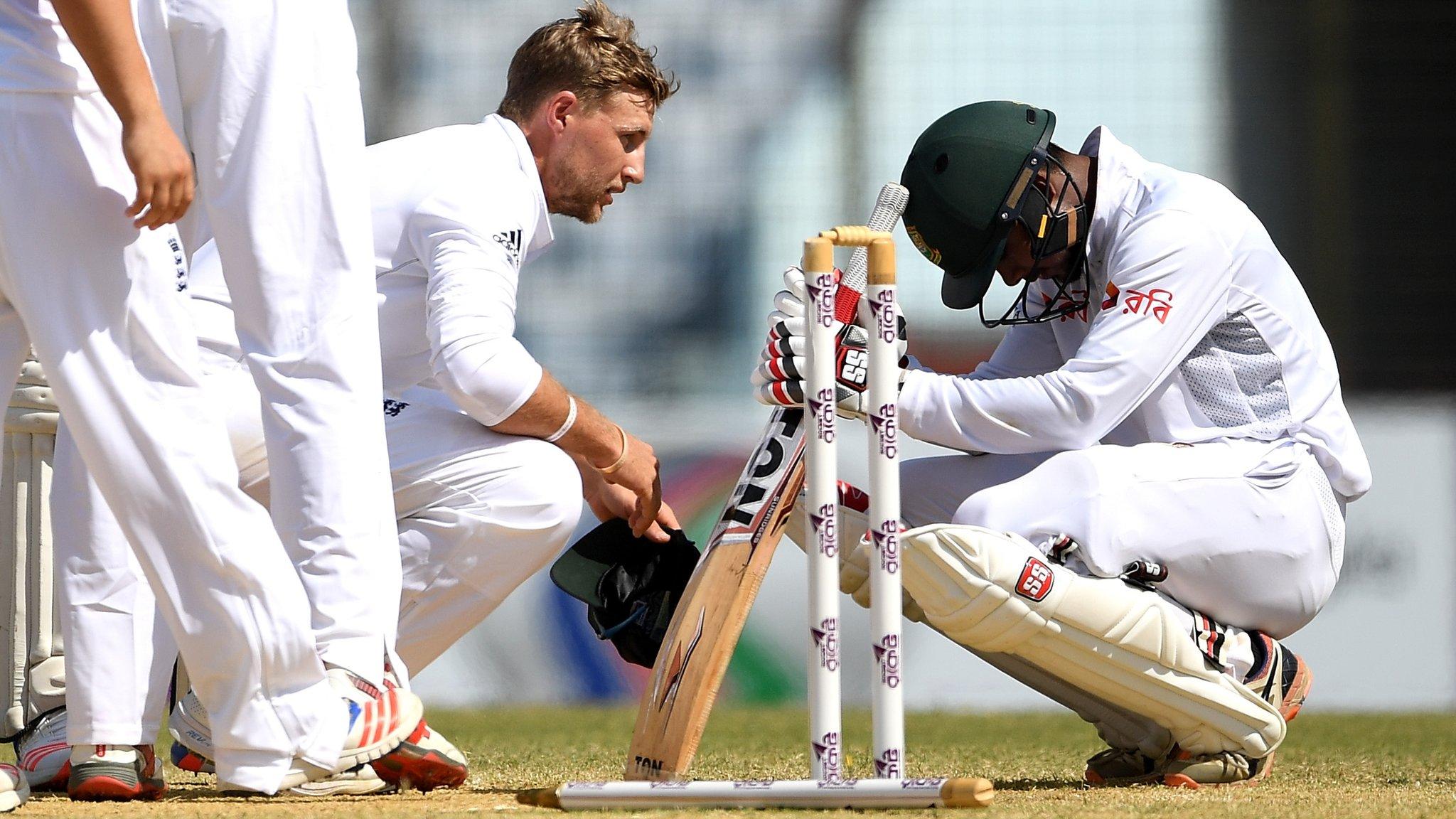 Joe Root and Sabbir Rahman