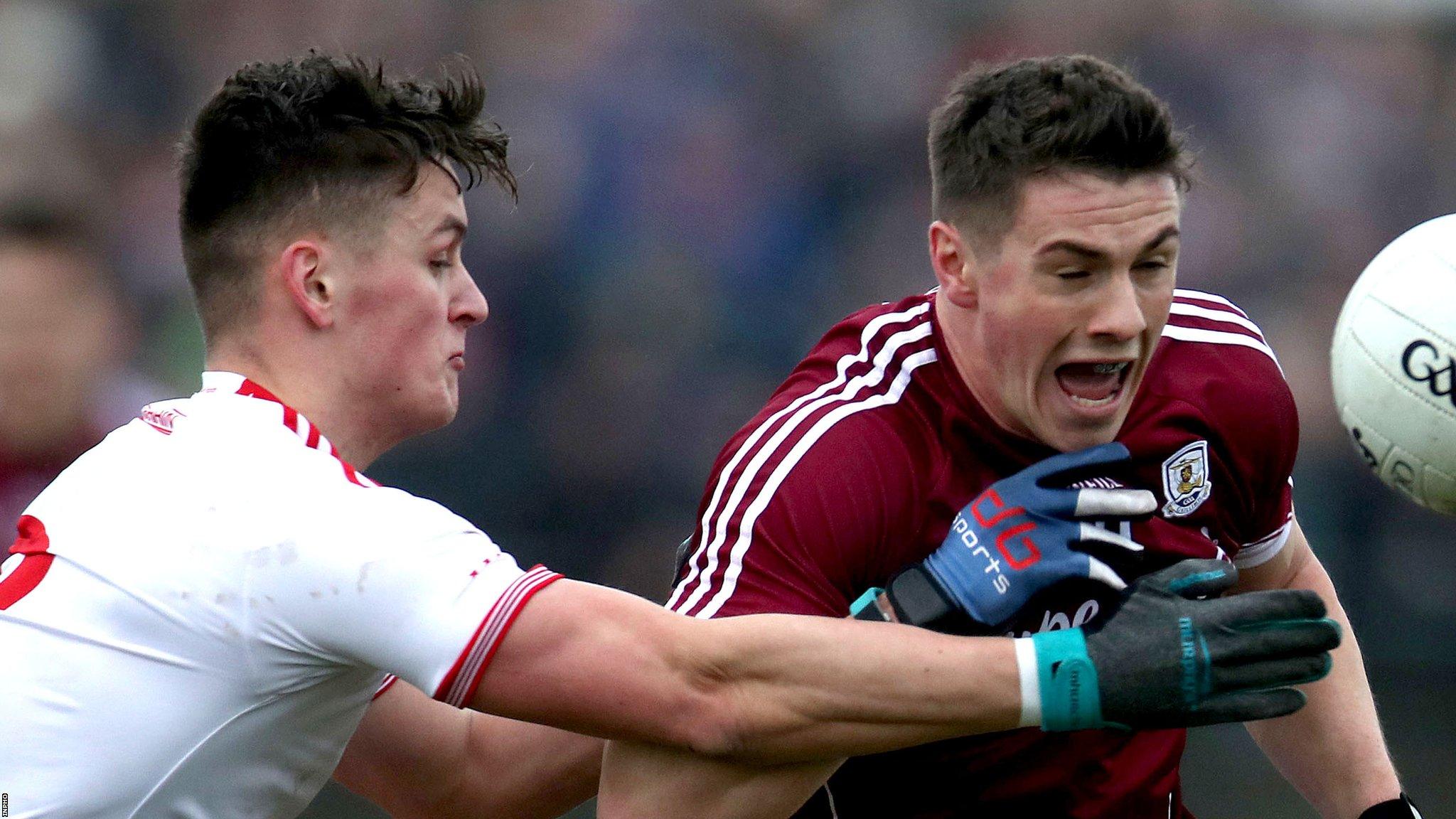 Tyrone debutant Michael McKernan was black carded late in the contest at Tuam