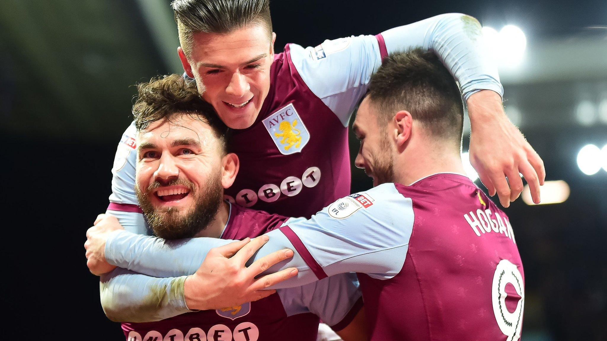 Aston Villa goalscorer Robert Snodgrass celebrates