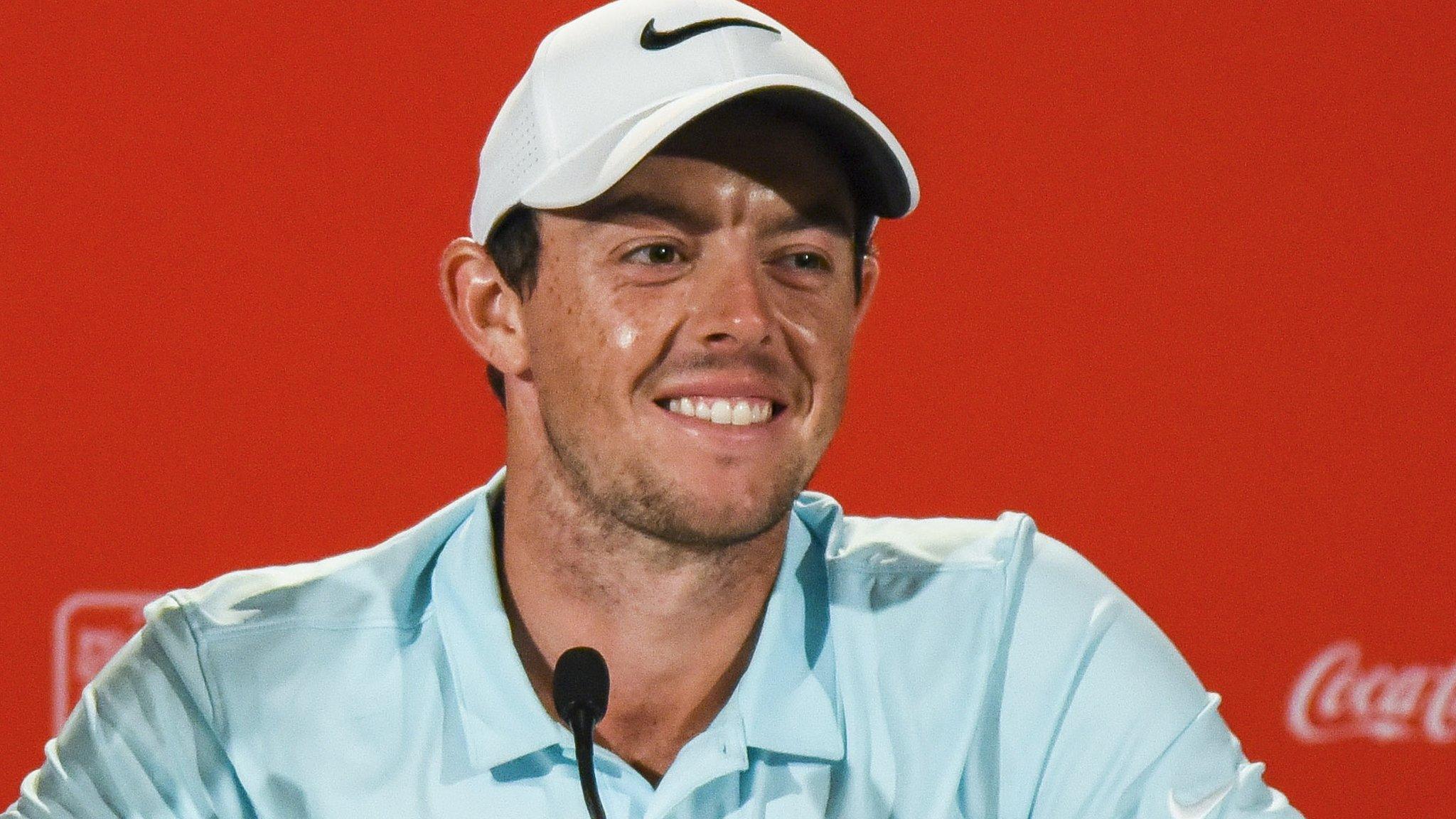 Rory McIlroy speaks to the media after winning the Tour Championship