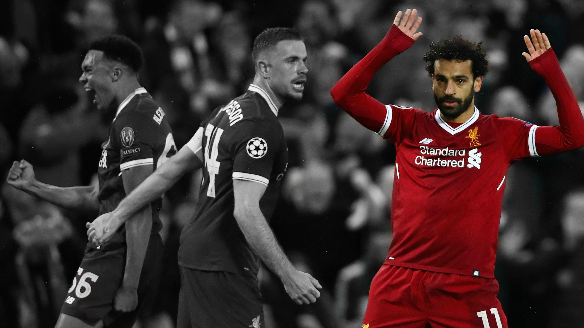 Mohamed Salah celebrates scoring