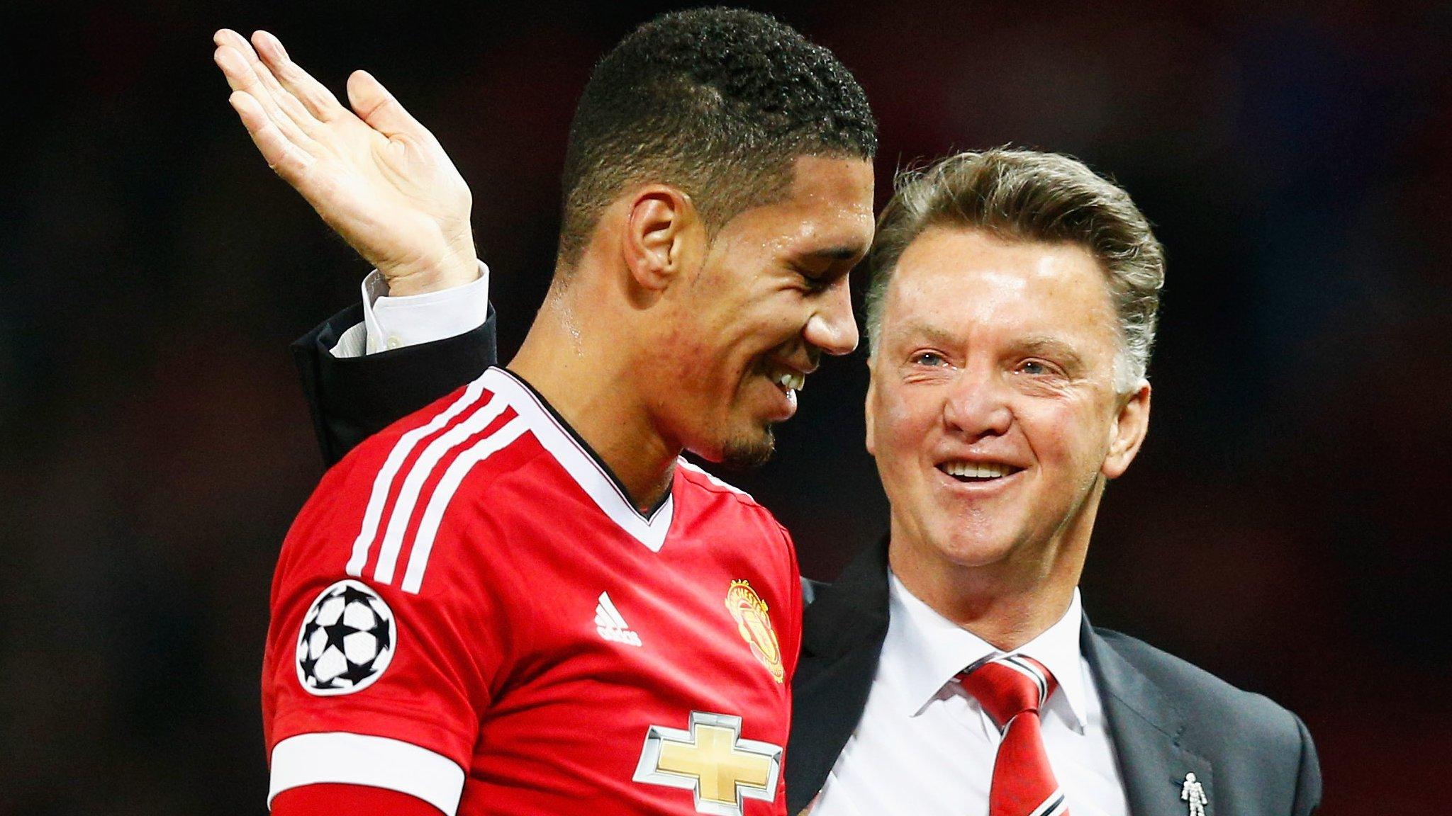 Chris Smalling and Louis van Gaal