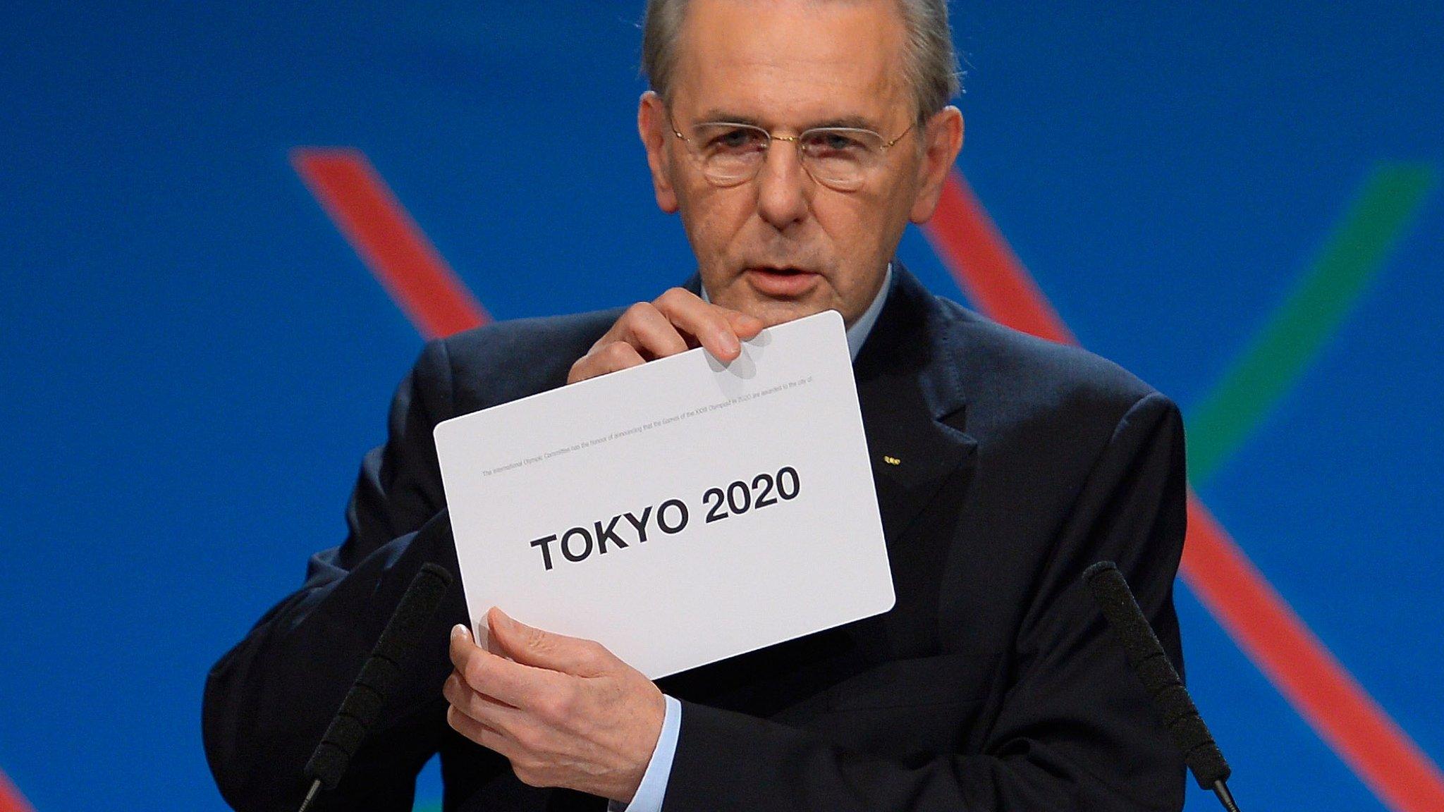 IOC president Jacques Rogge announces the Japanese capital to be the winner of the bid to host the 2020 Summer Olympic Games