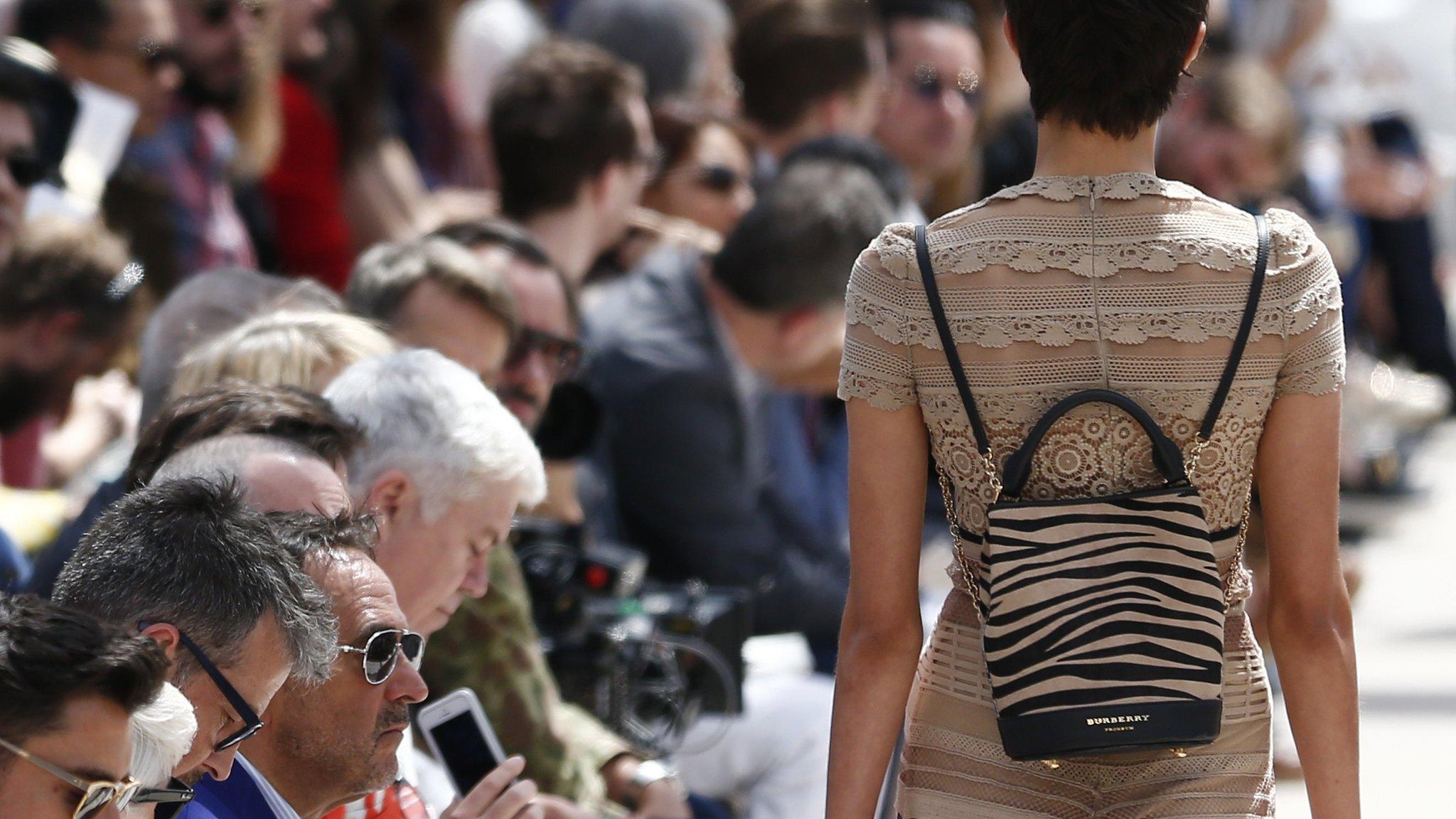 Model on Burberry catwalk