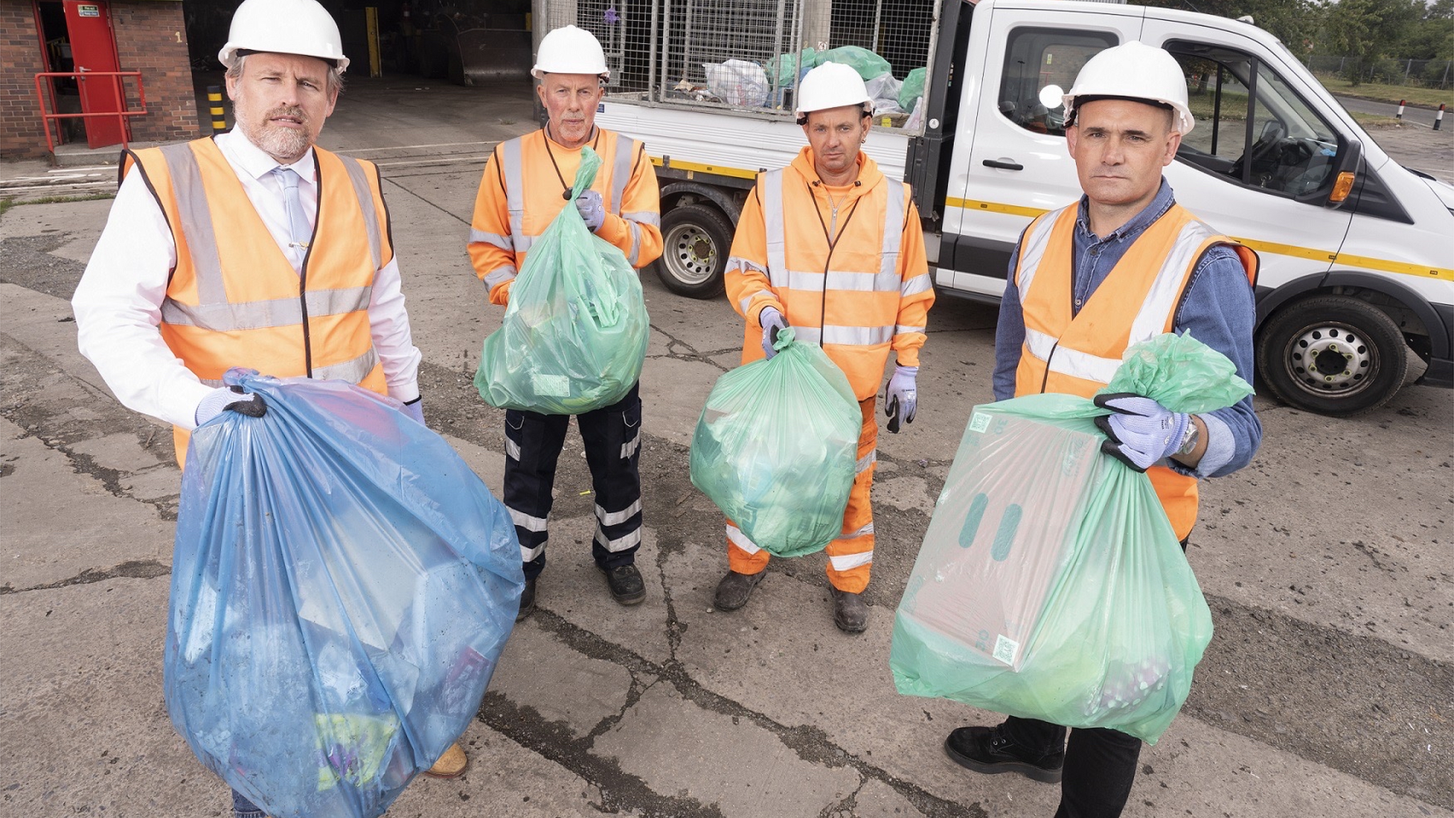 Cllr Mark Wilkes, left, with members of Durham County Council's neighbourhood wardens team.