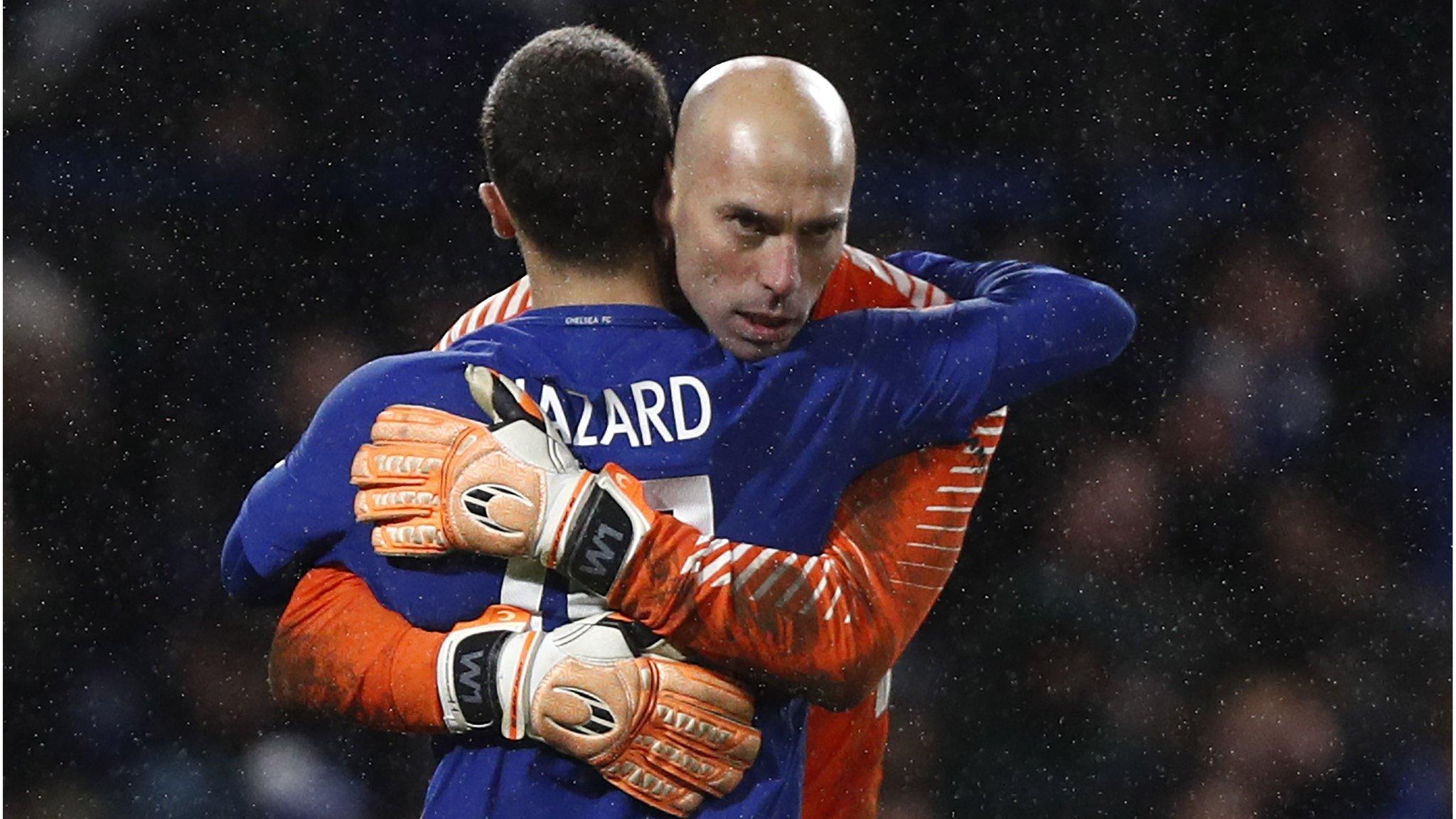 Eden Hazard and Willy Caballero