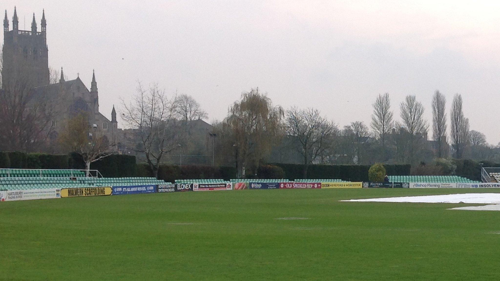 Covers on at New Road on the opening day of the 2016 season