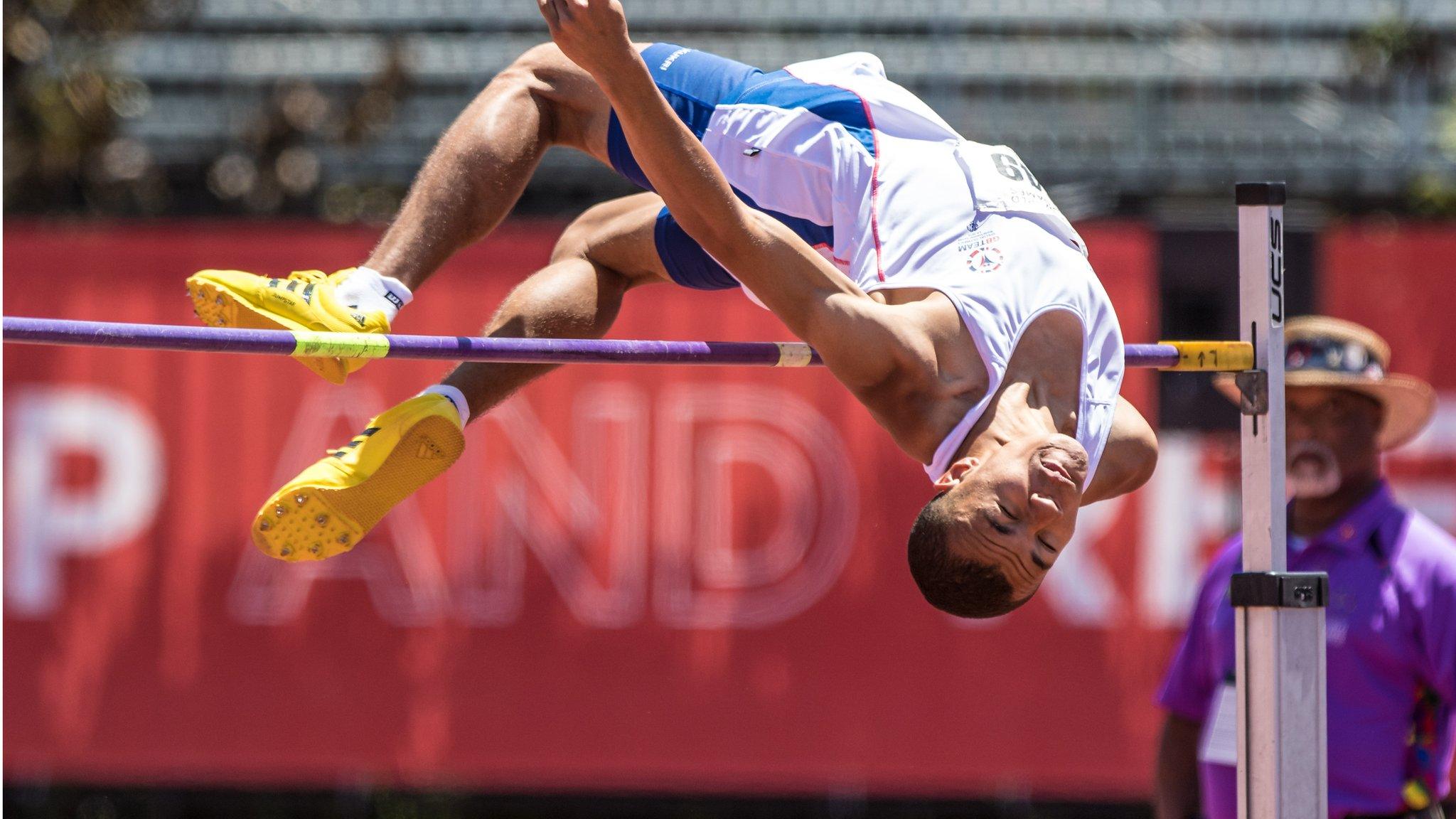 Great Britain's Jordan Okonta in the high jump