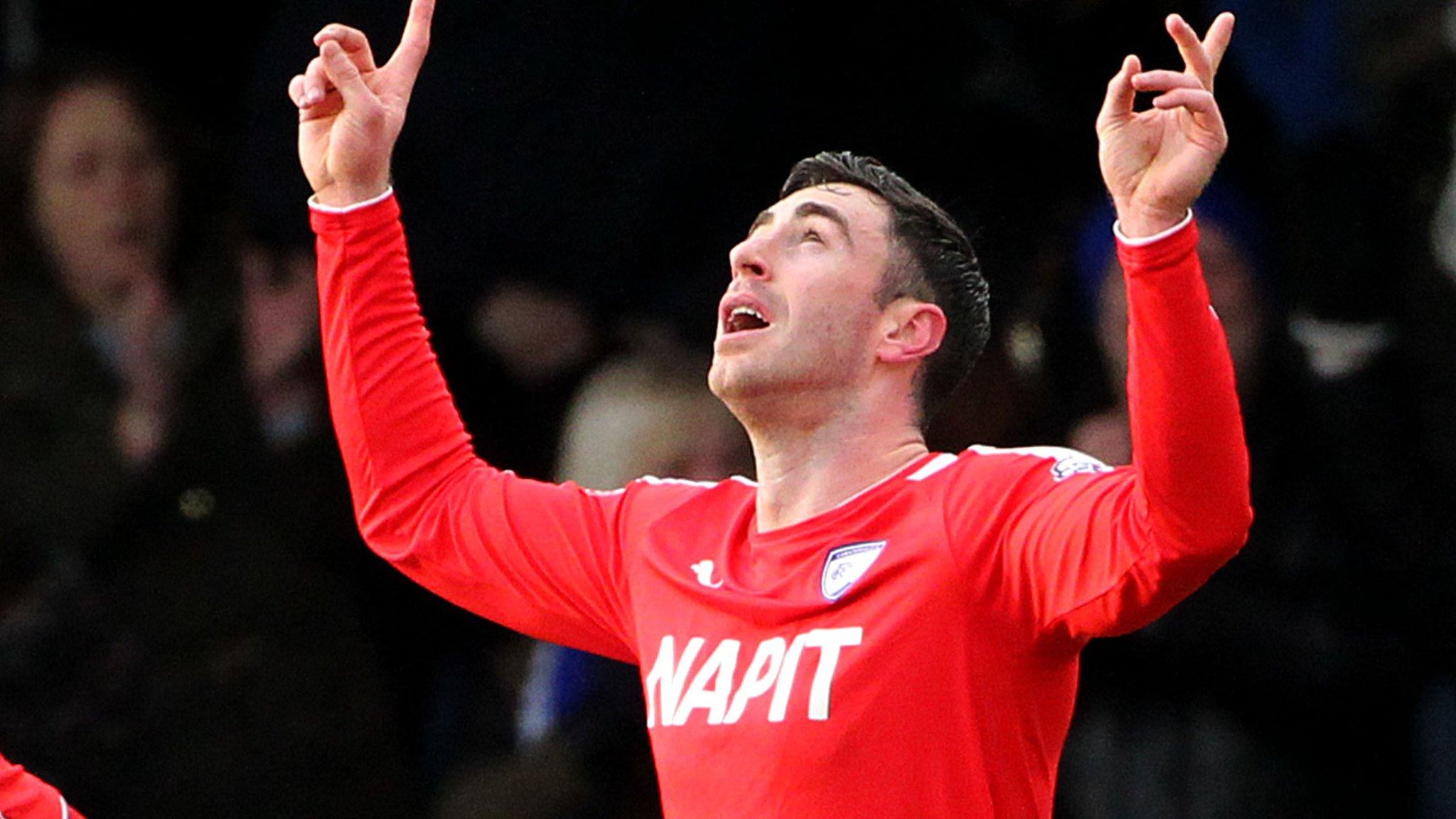 Lee Novak celebrates his Chesterfield goal