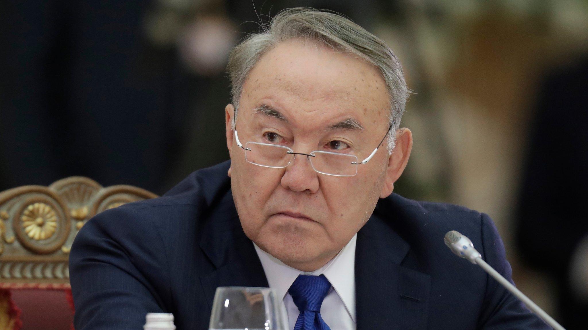 Kazakhstan's President Nursultan, seated at the Supreme Eurasian Economic Council meeting in St Petersburg, Russia, 26 December 2016.