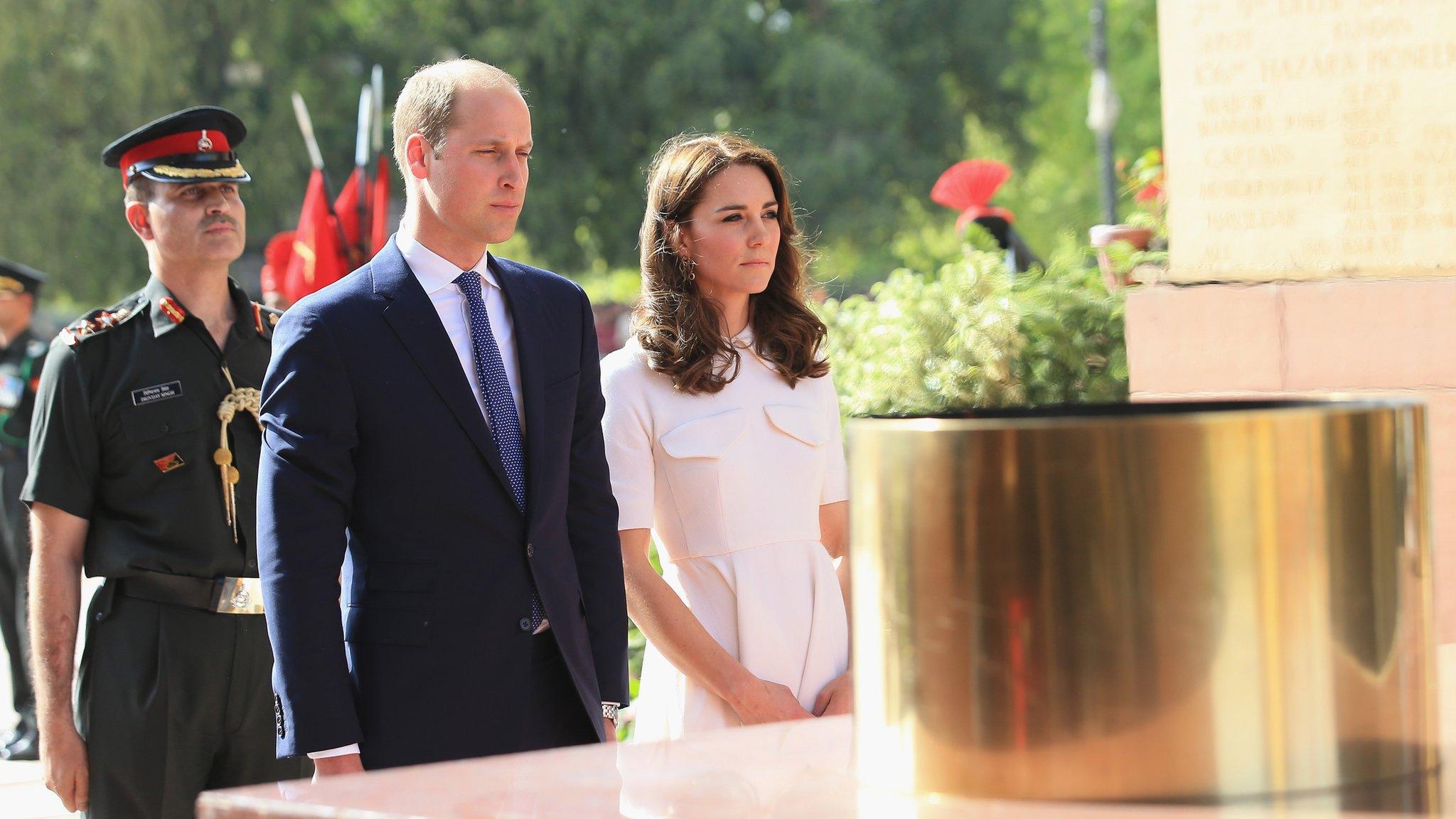 The Duke and Duchess of Cambridge at a ceremony in India