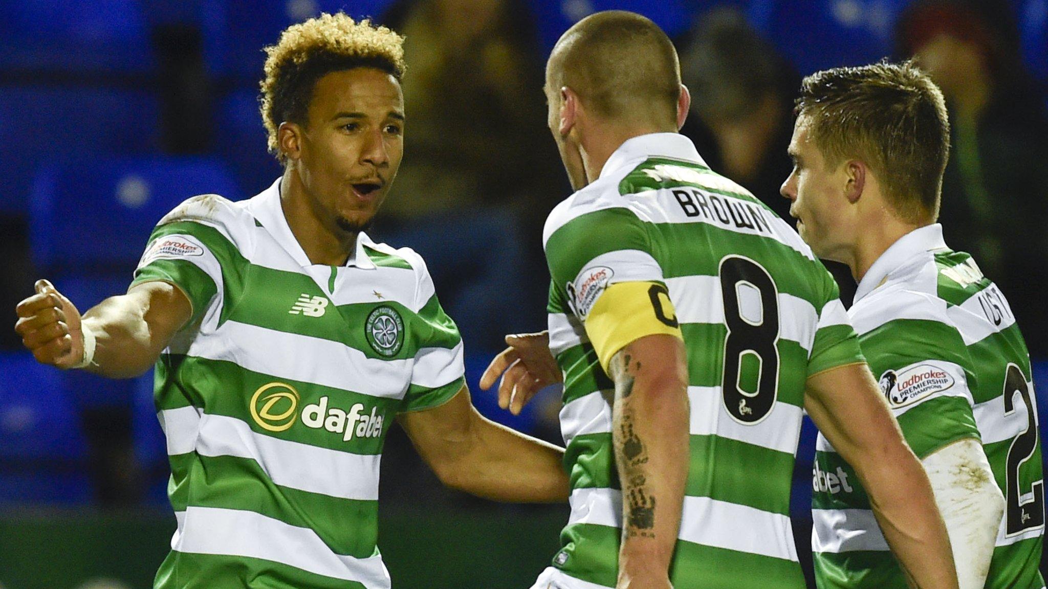 Celtic celebrate Scott Sinclair's goal against Inverness