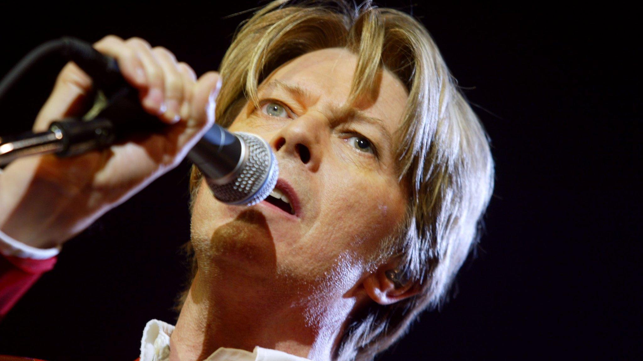 This file photo taken on September 24, 2002 shows British singer David Bowie performing at the Zenith in Paris in September 2002