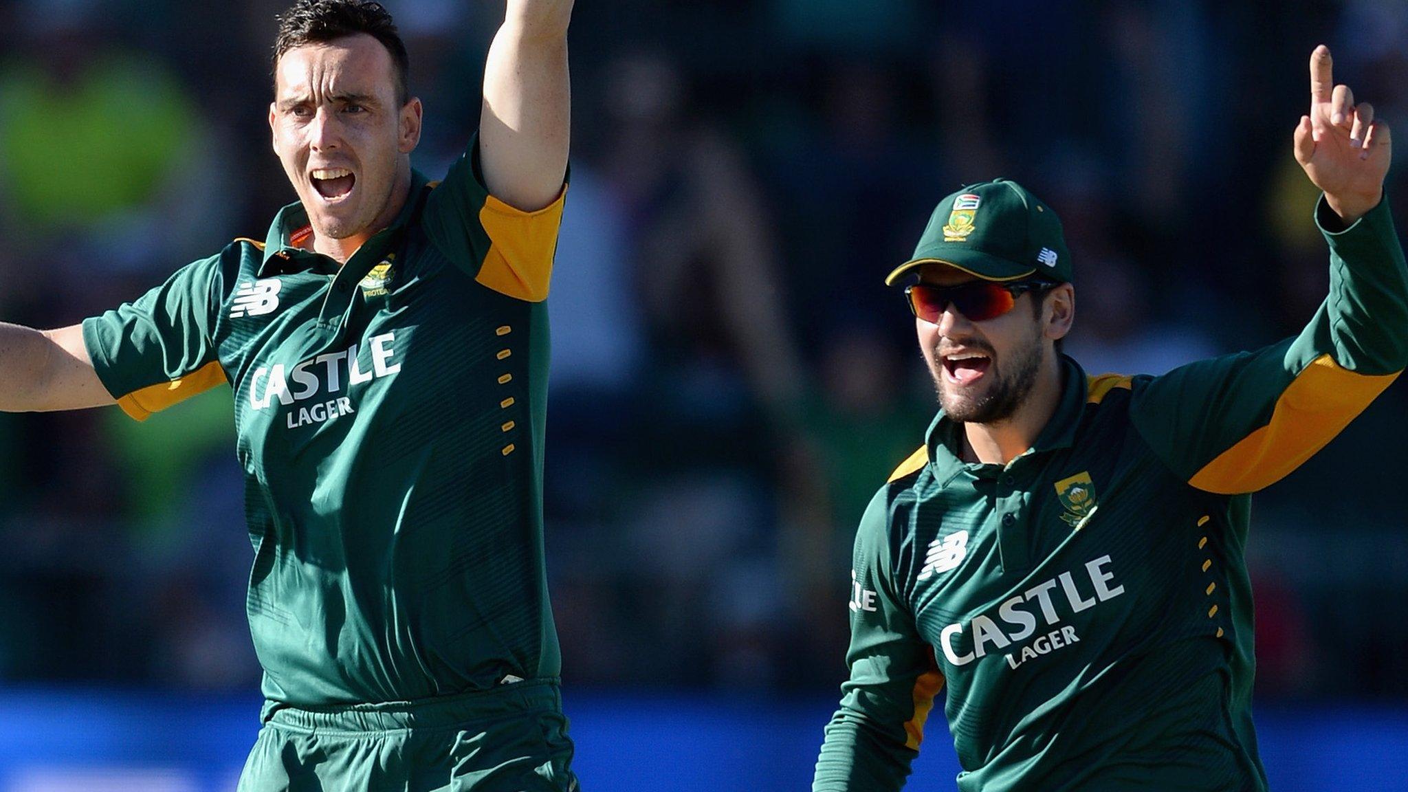 Kyle Abbott and Rilee Rossouw in action for South Africa