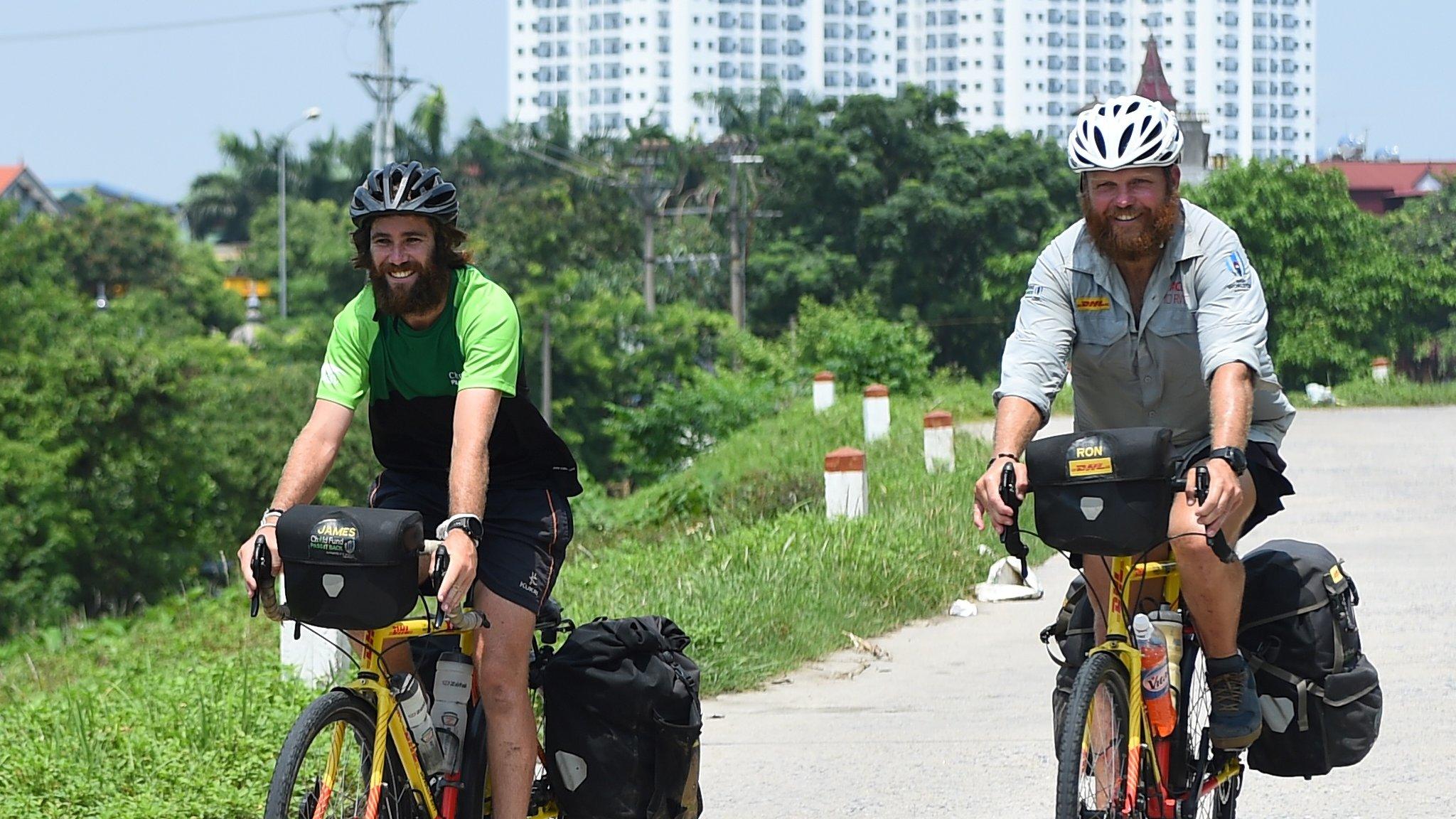 James Owens and Ron Rutland cycling