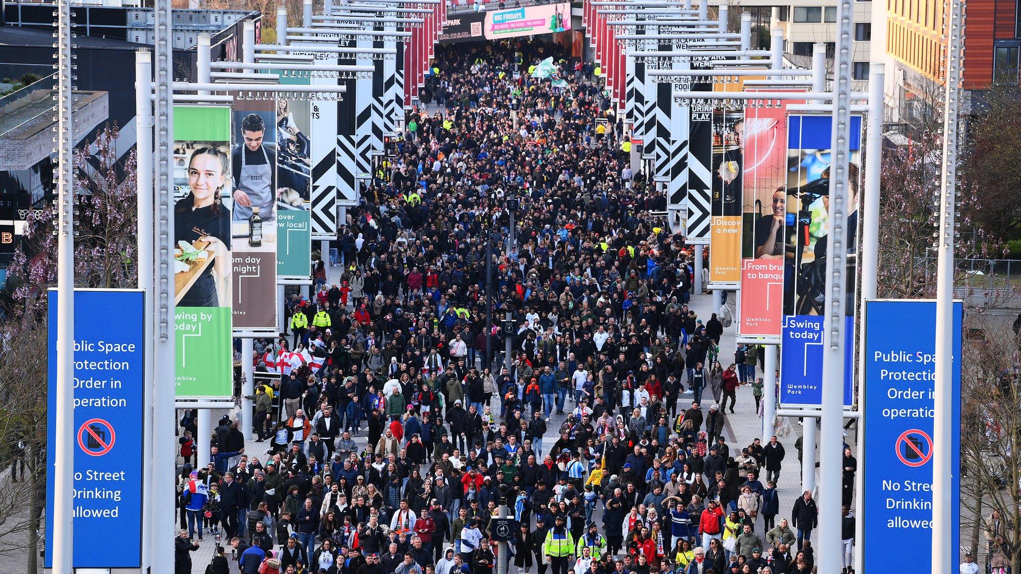 England fans arrive at Wembley