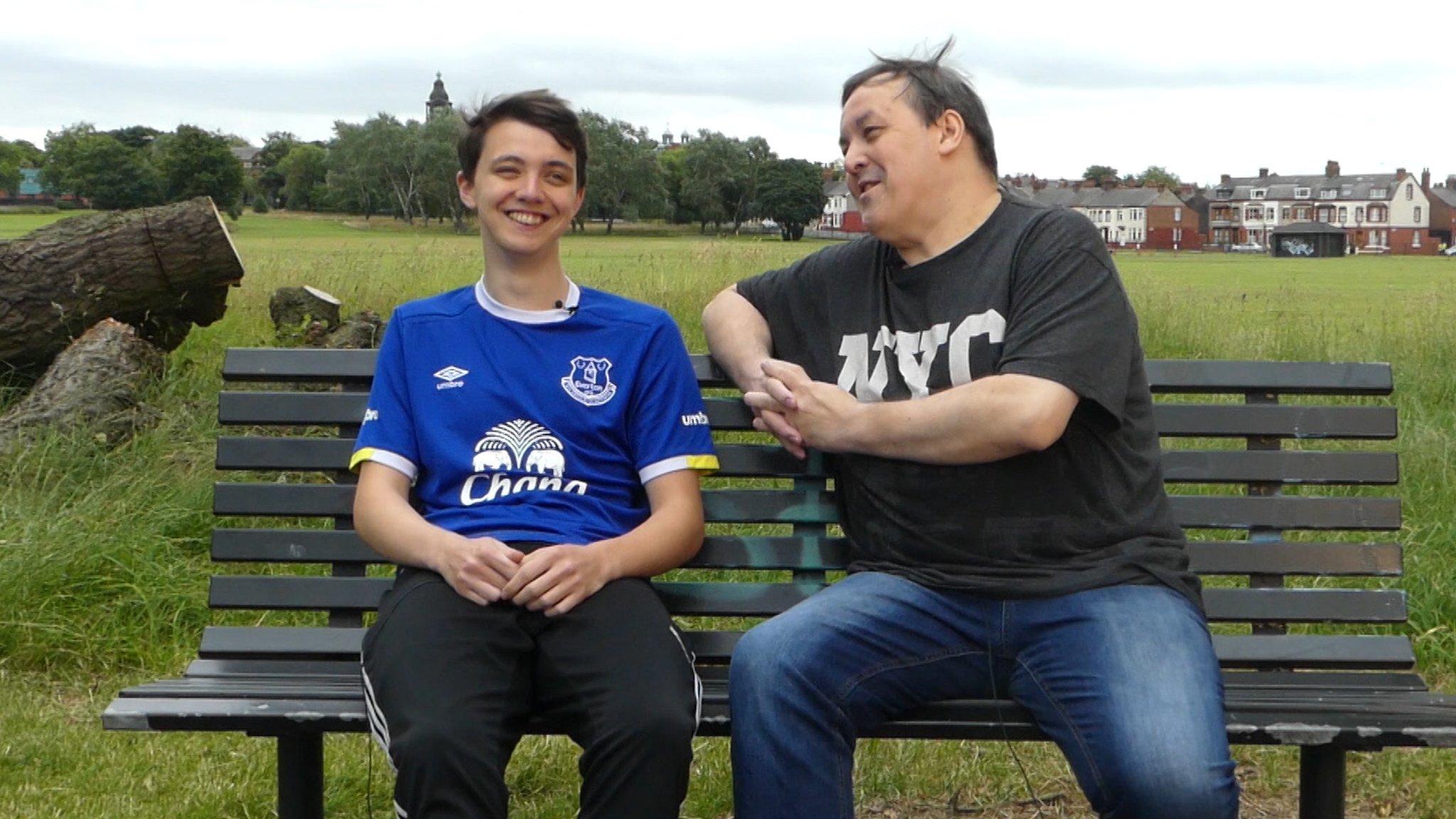 Everton fans Sam and Alan