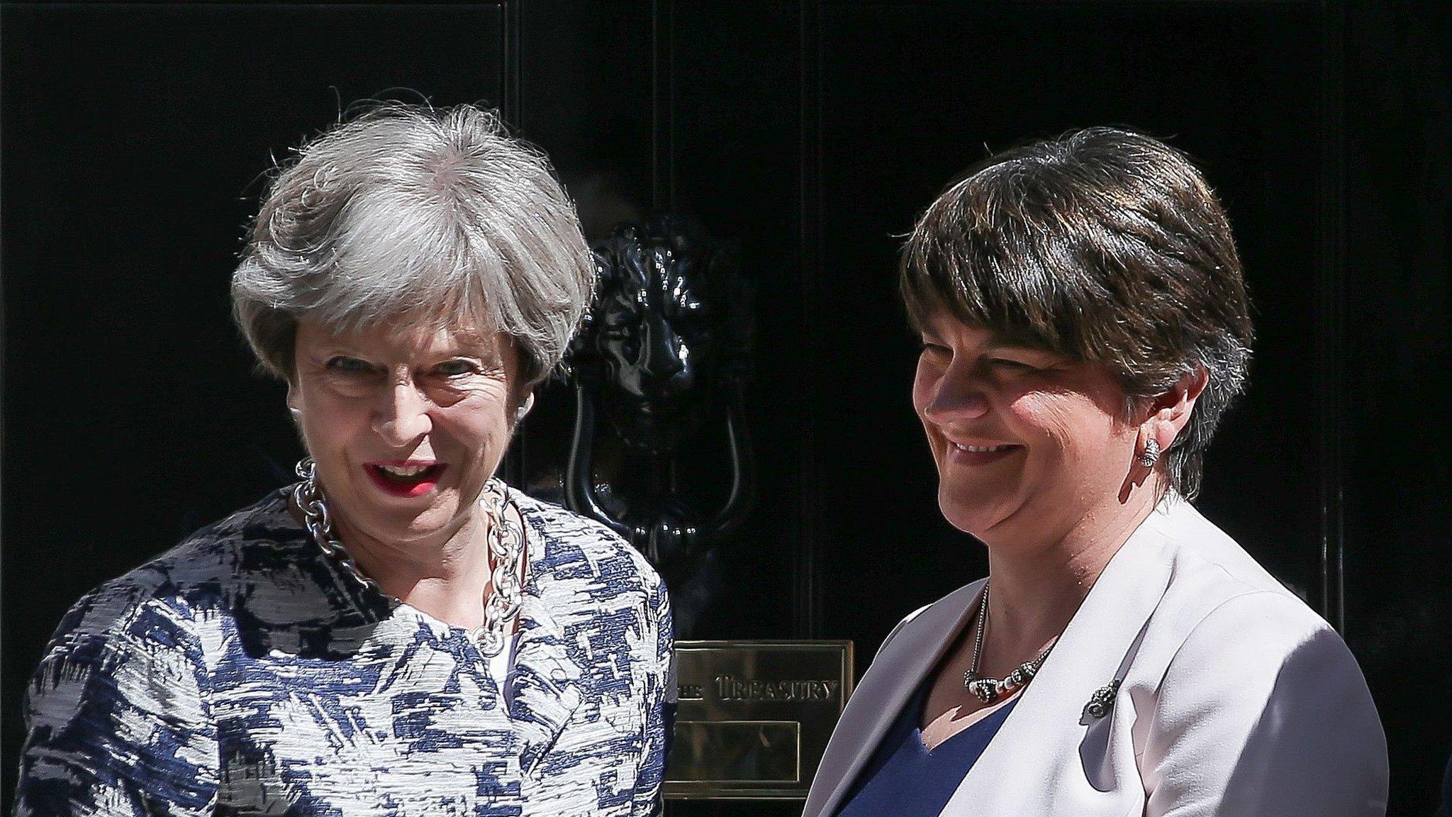 UK Prime Minister Theresa May with DUP leader Arlene Foster