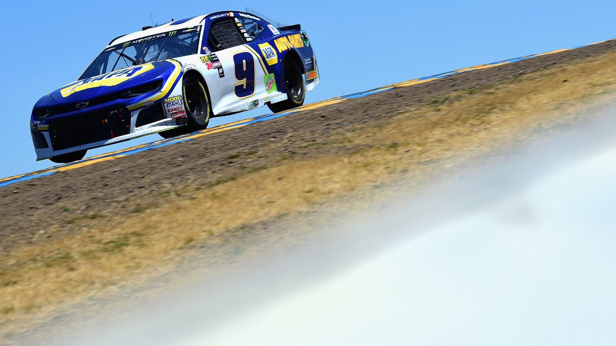 SONOMA, CA - JUNE 24: Chase Elliott, driver of the #9 NAPA Auto Parts Chevrolet, races during the Monster Energy NASCAR Cup Series Toyota/Save Mart 350 at Sonoma Raceway on June 24, 2018 in Sonoma, California. (Photo by Jared C. Tilton/Getty Images)