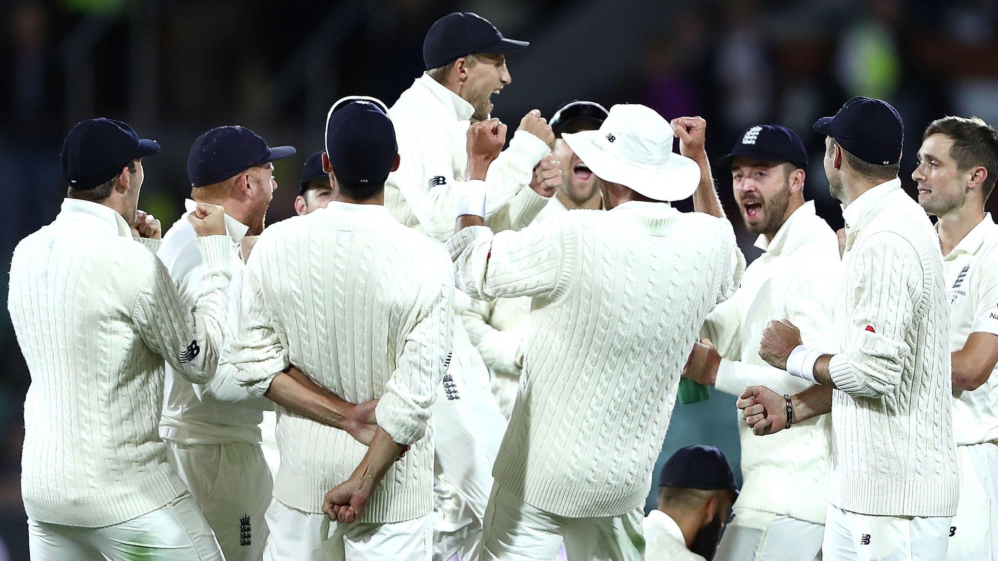 England celebrate taking a wicket