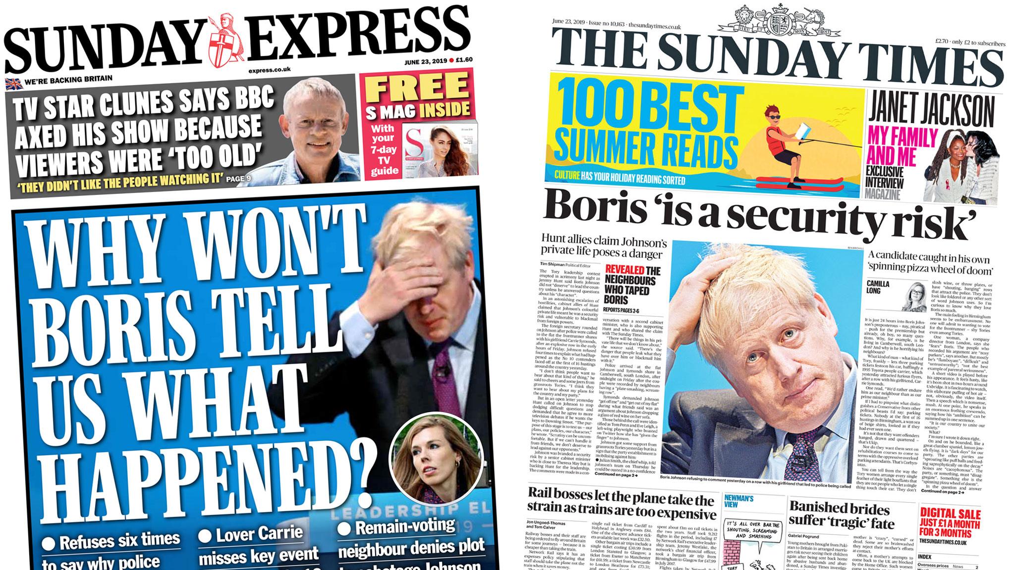 Sunday Express and Sunday Times