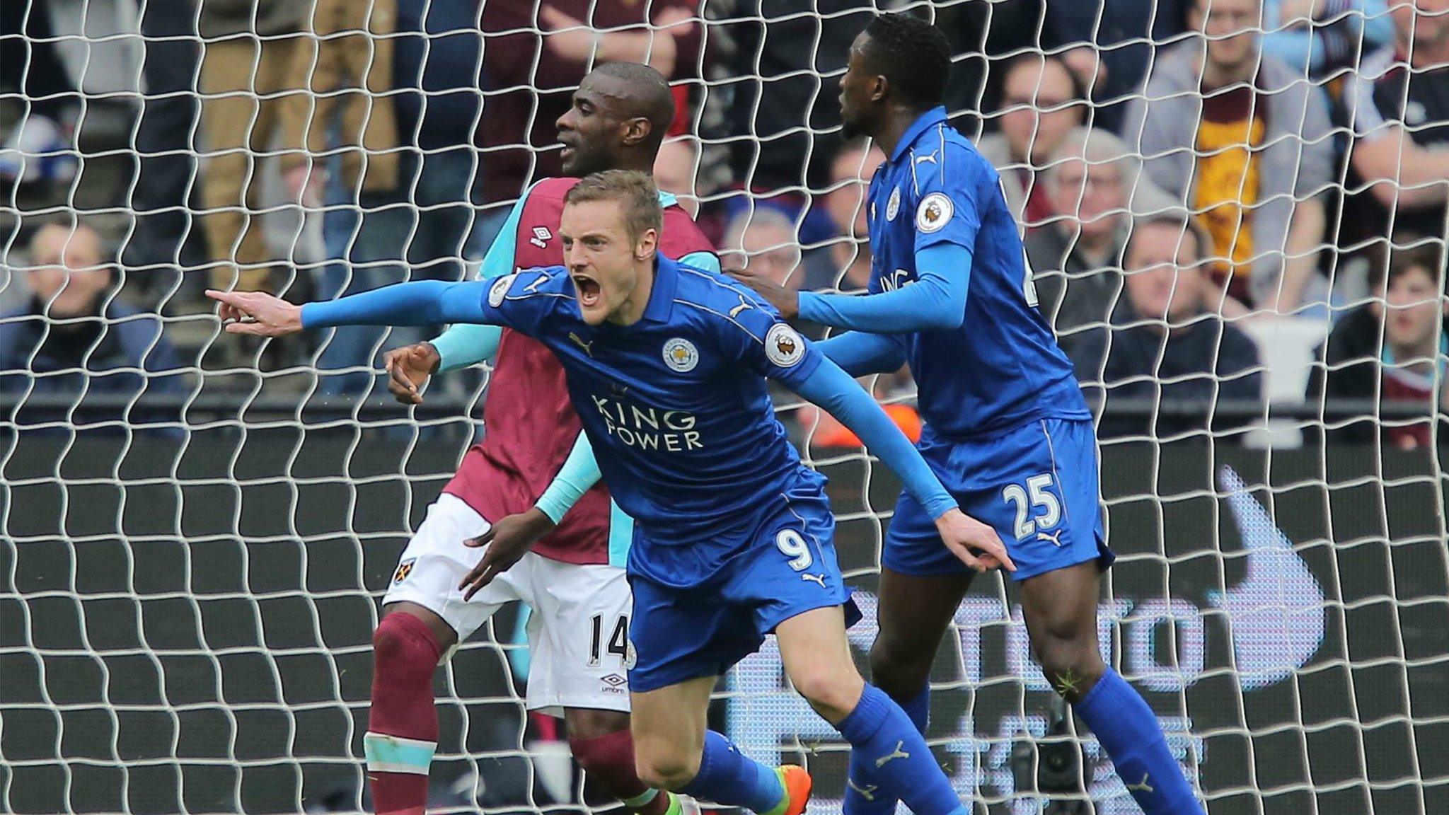 Vardy celebrates